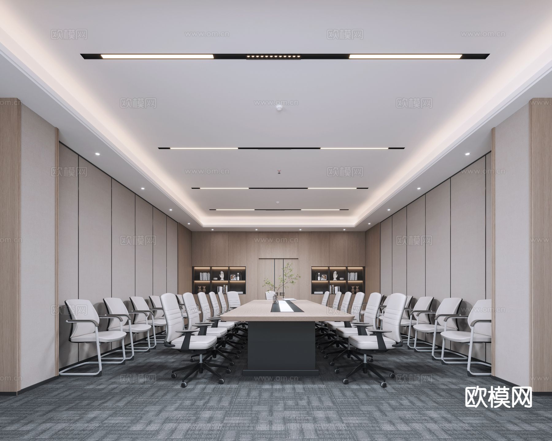 现代会议室3d模型下载