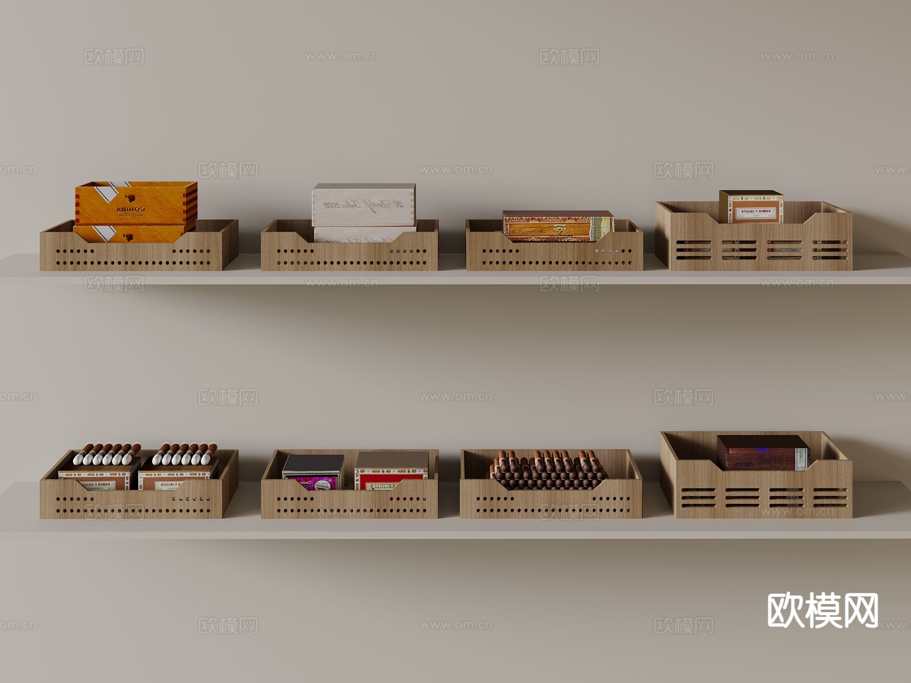 雪茄柜 雪茄盒 雪茄su模型下载（渲染图2）