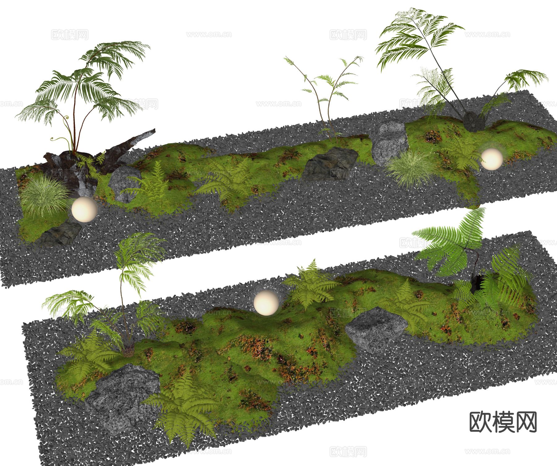 庭院小品 景观造景 微地形su模型