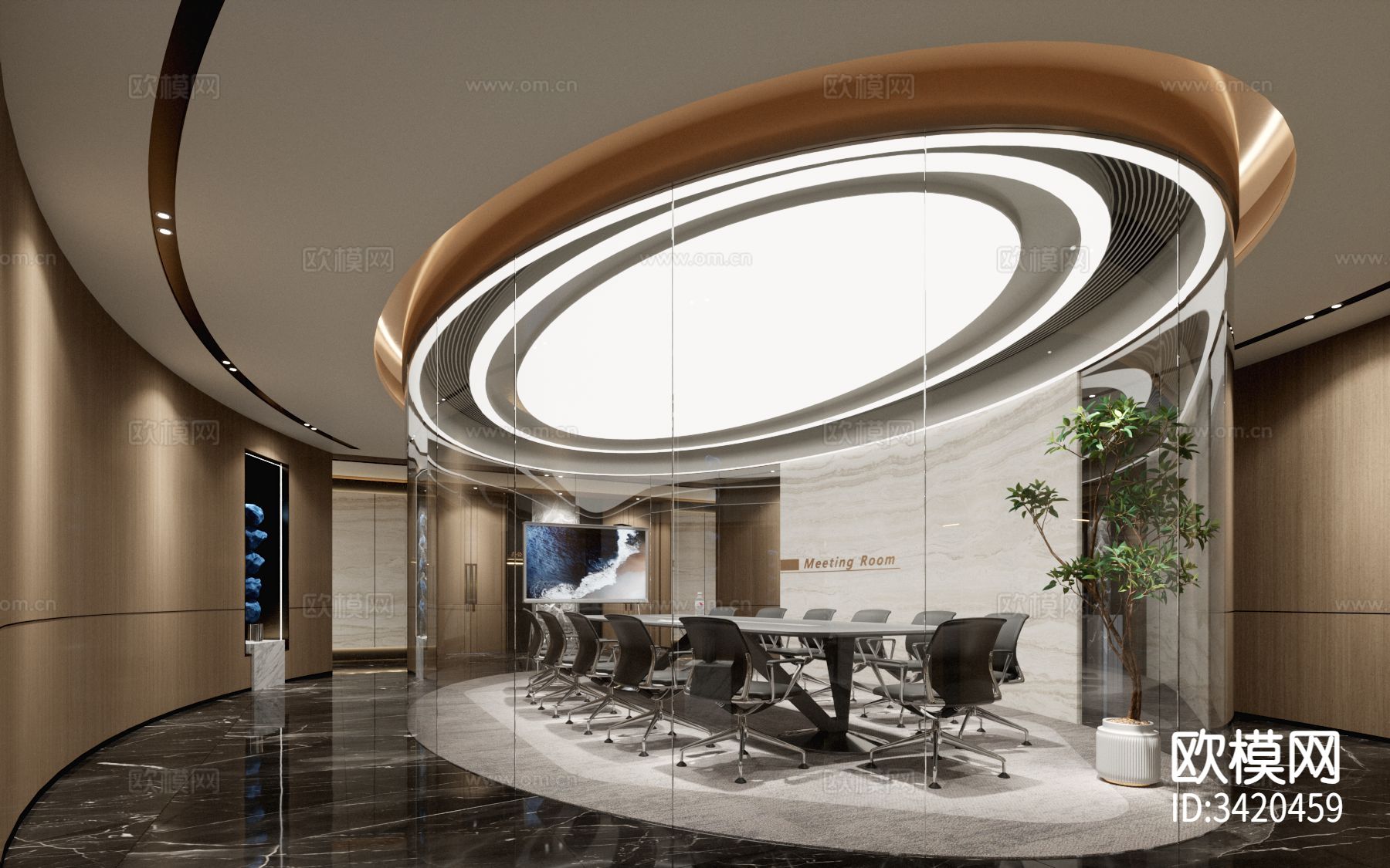高级办公会所装修效果图下载（渲染图9）