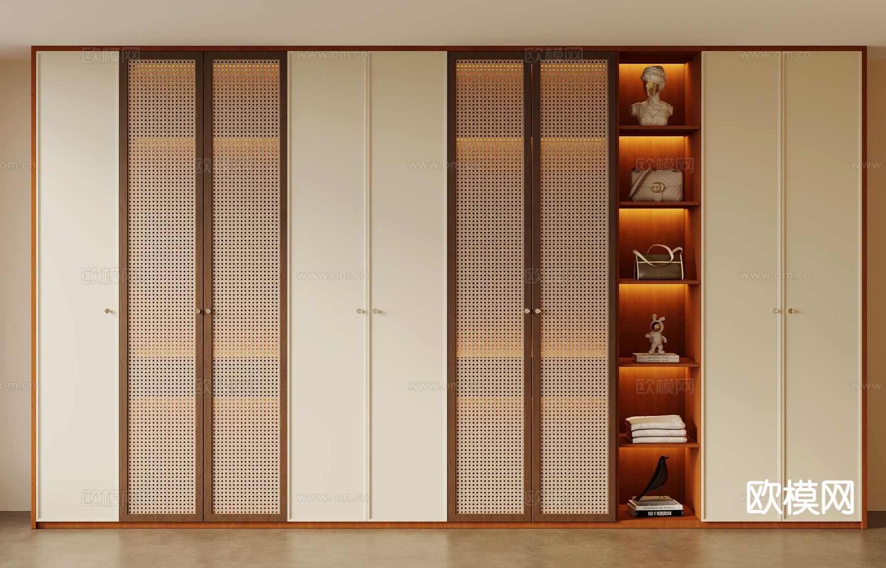 中古风衣柜 衣橱3d模型下载