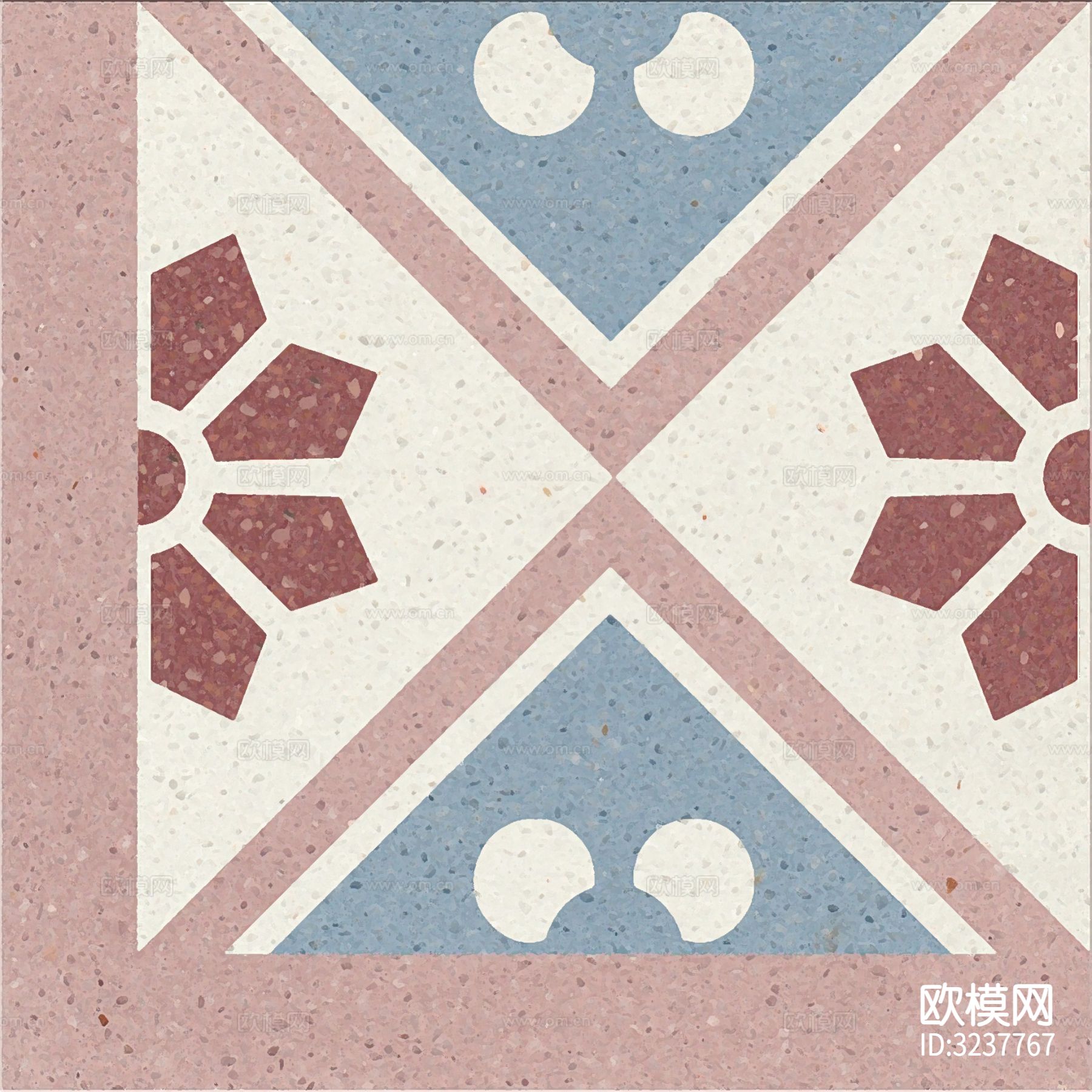 粉色现代简约水磨石花砖贴图下载