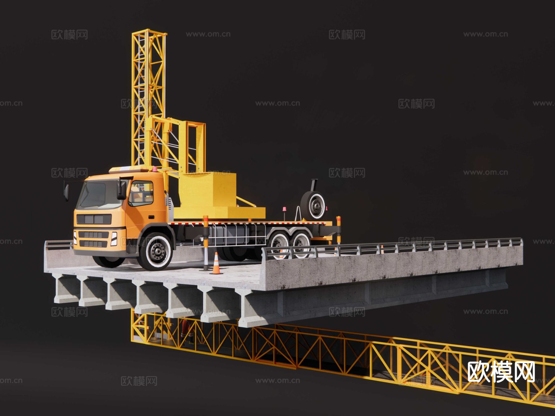 桥梁检修车su模型下载（渲染图5）