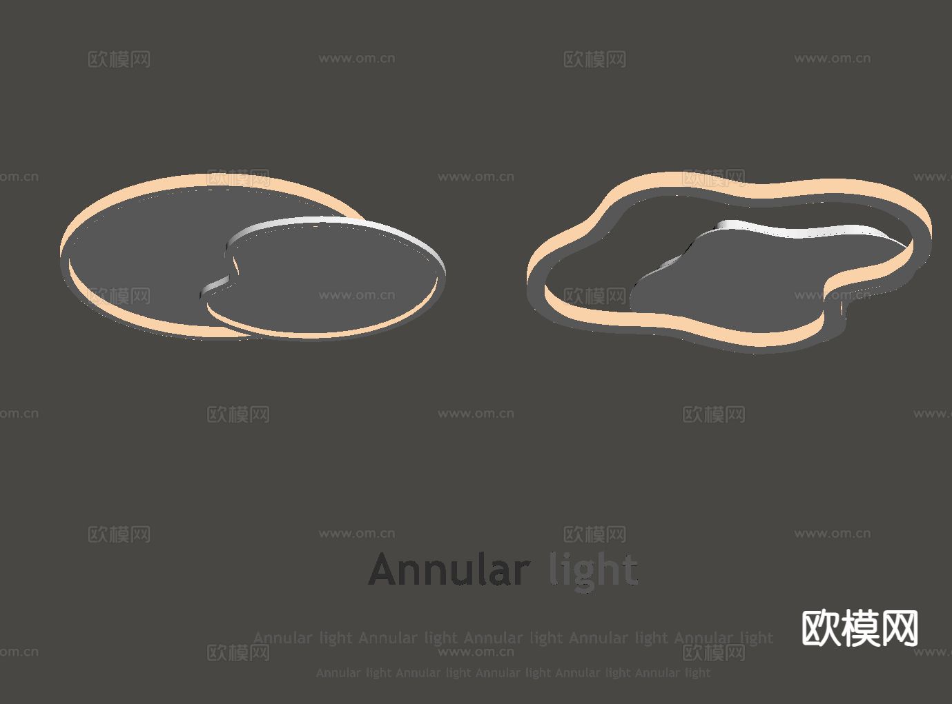 奶油风吸顶灯su模型下载（渲染图1）