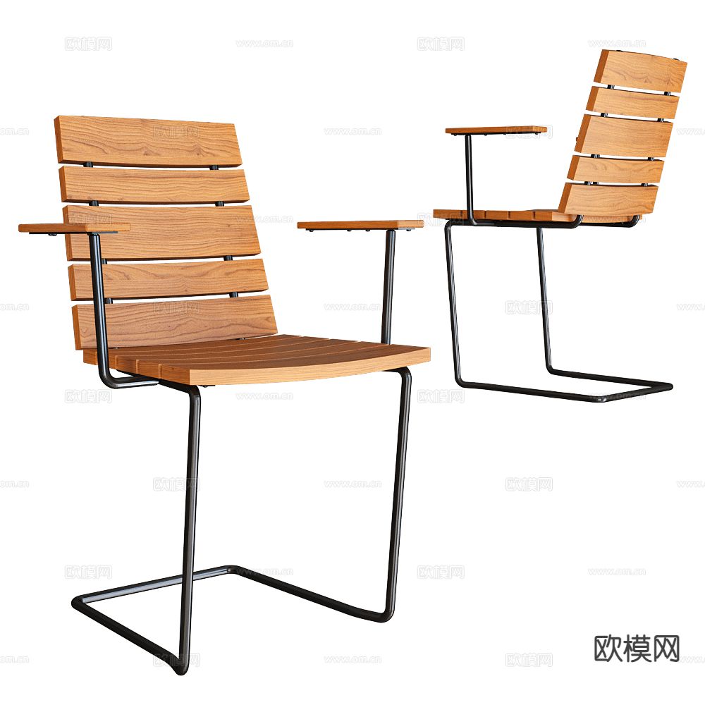 Skargaarden 原木风椅子 扶手餐椅3d模型下载