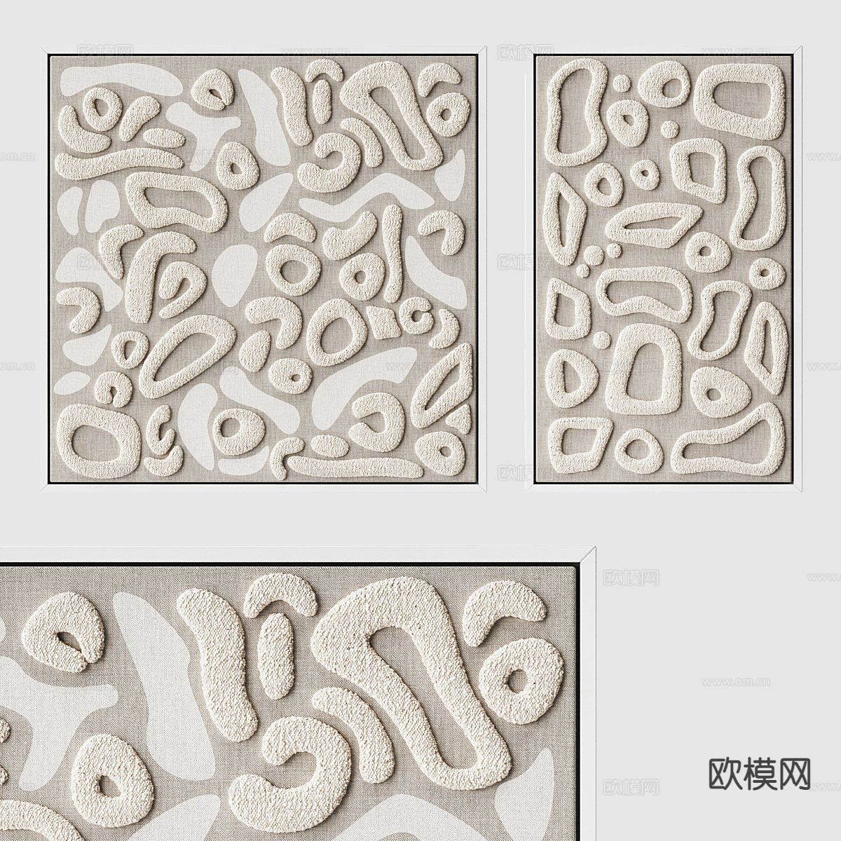 现代装饰画 挂画 立体画3d模型