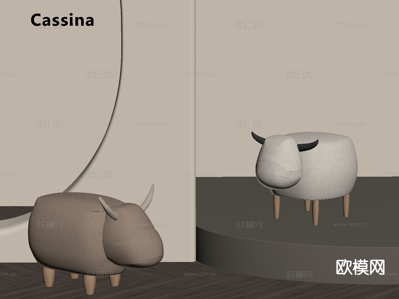 现代儿童椅 卡通椅su模型下载（渲染图1）