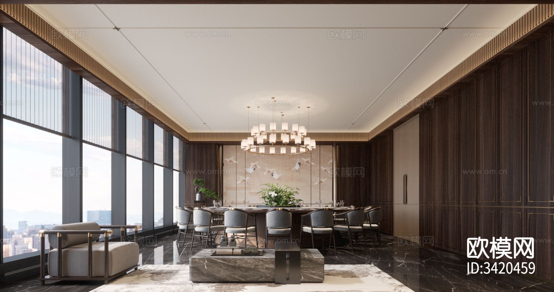 高级办公会所装修效果图下载（渲染图5）