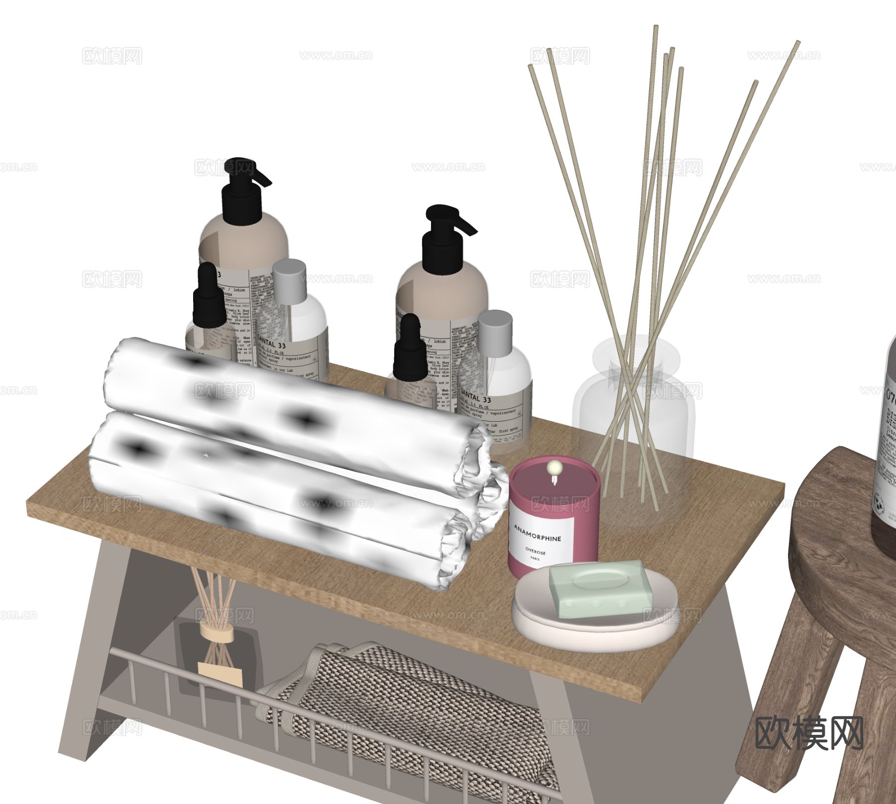 洗护用品 卫浴用品su模型下载（渲染图1）