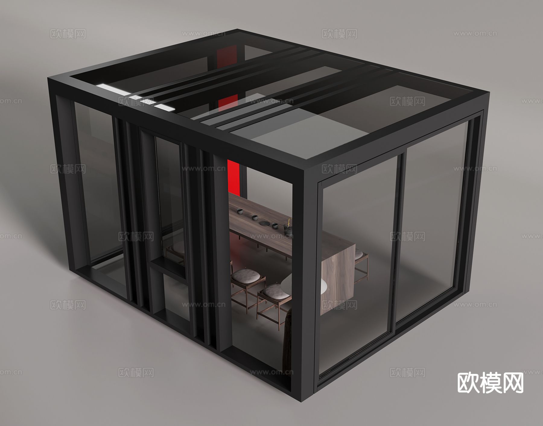 玻璃房 阳光房su模型下载（渲染图2）