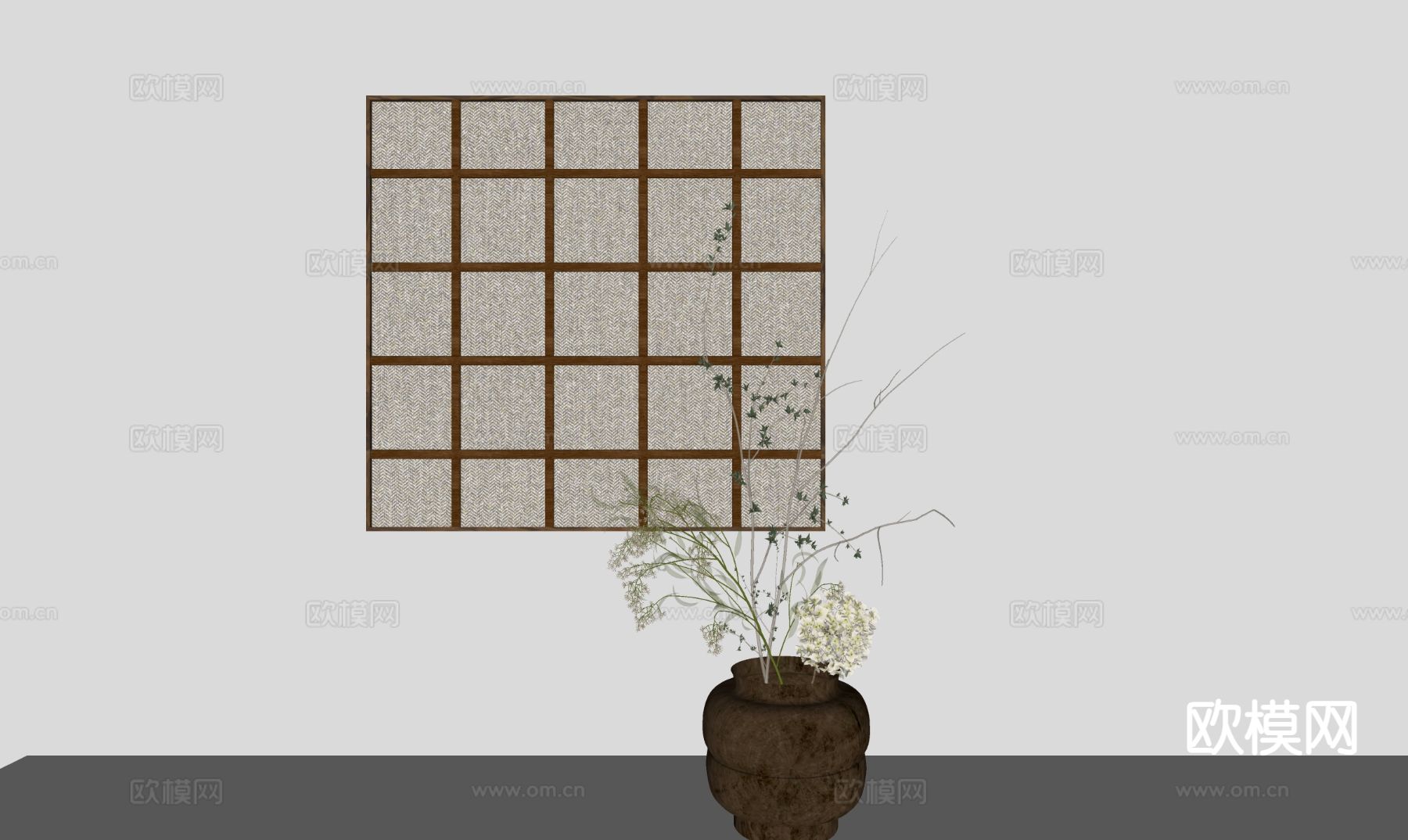 中古风壁灯 网格壁灯su模型下载（渲染图1）