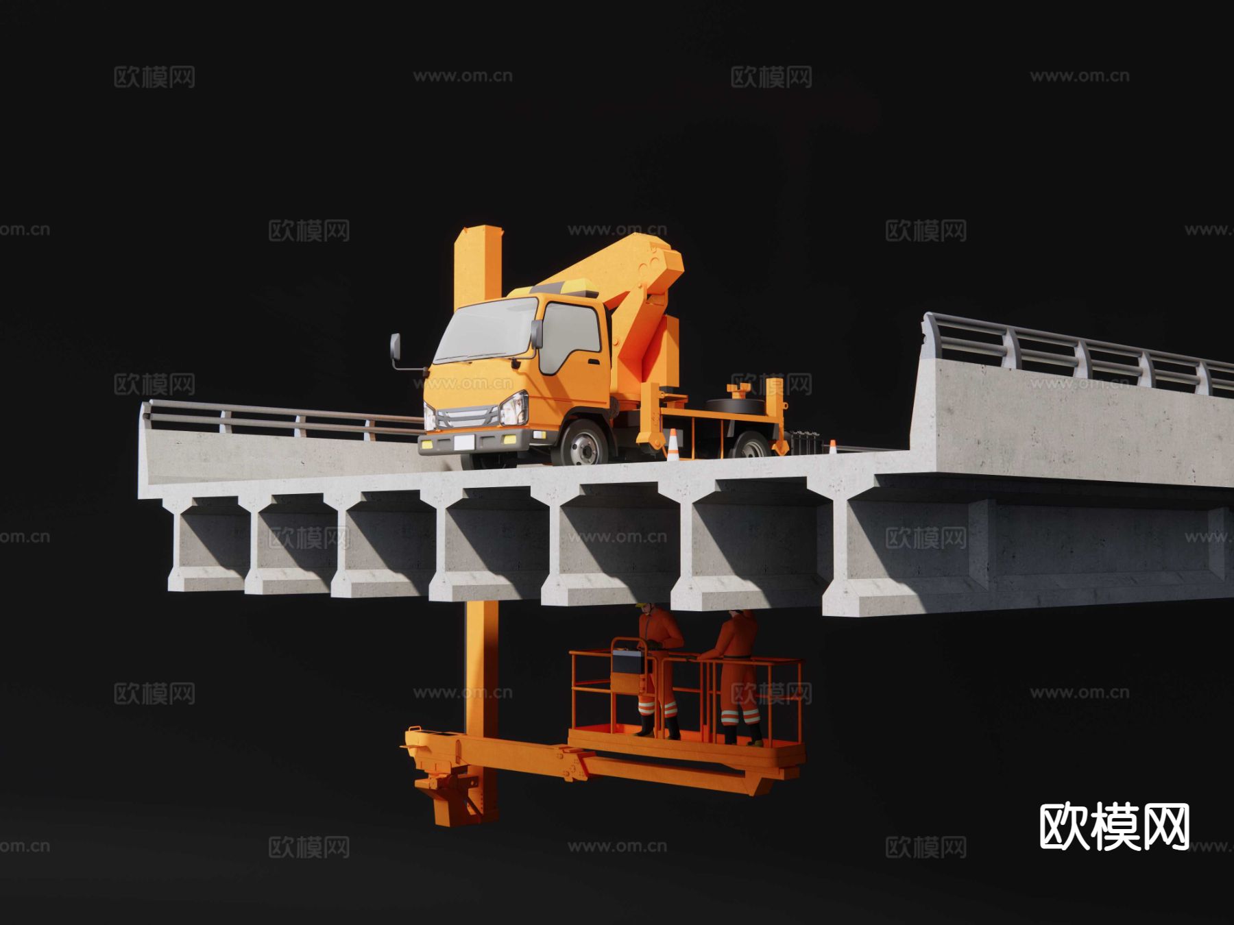 桥梁检测车su模型下载（渲染图6）