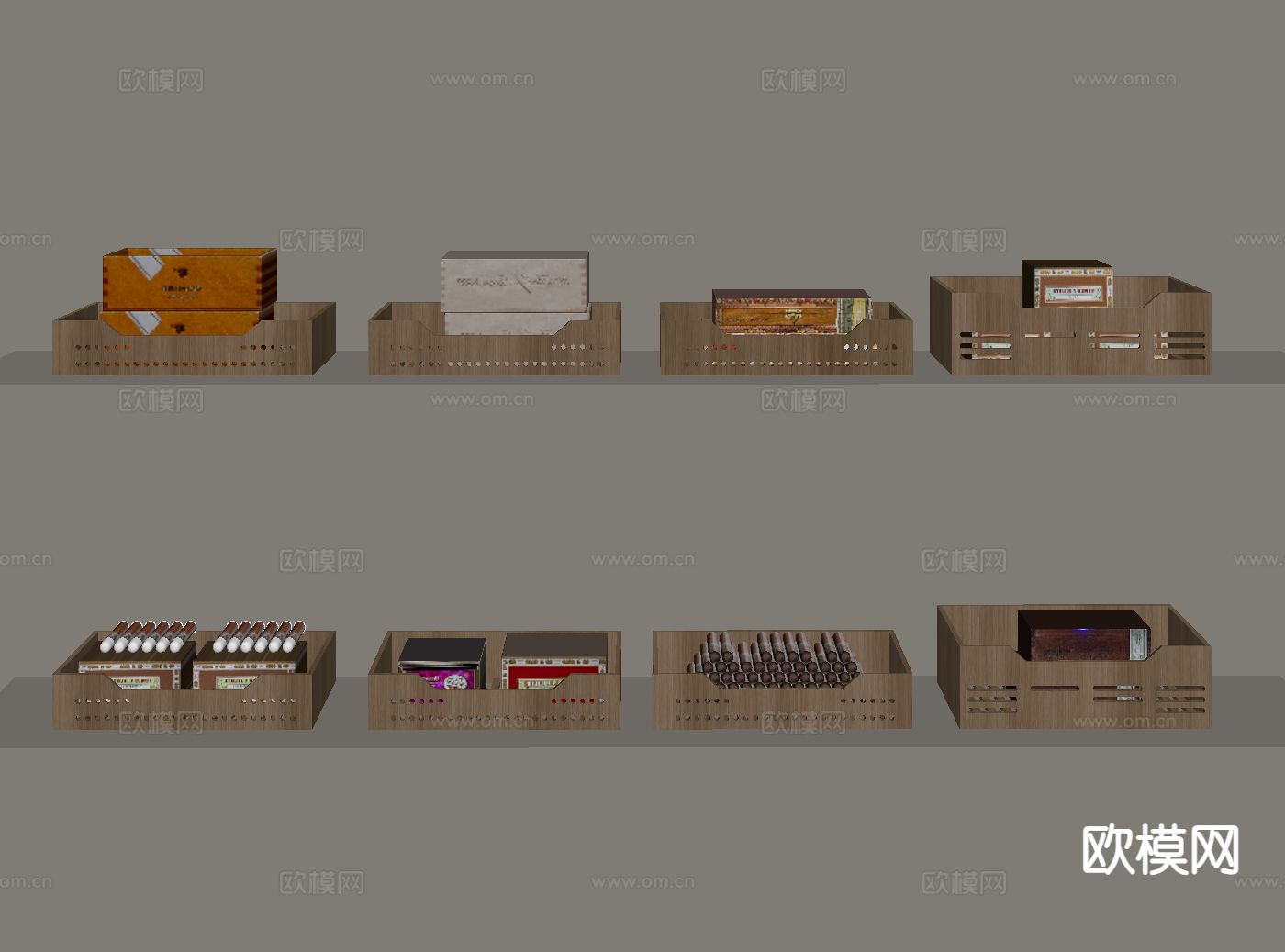 雪茄柜 雪茄盒 雪茄su模型下载（渲染图1）