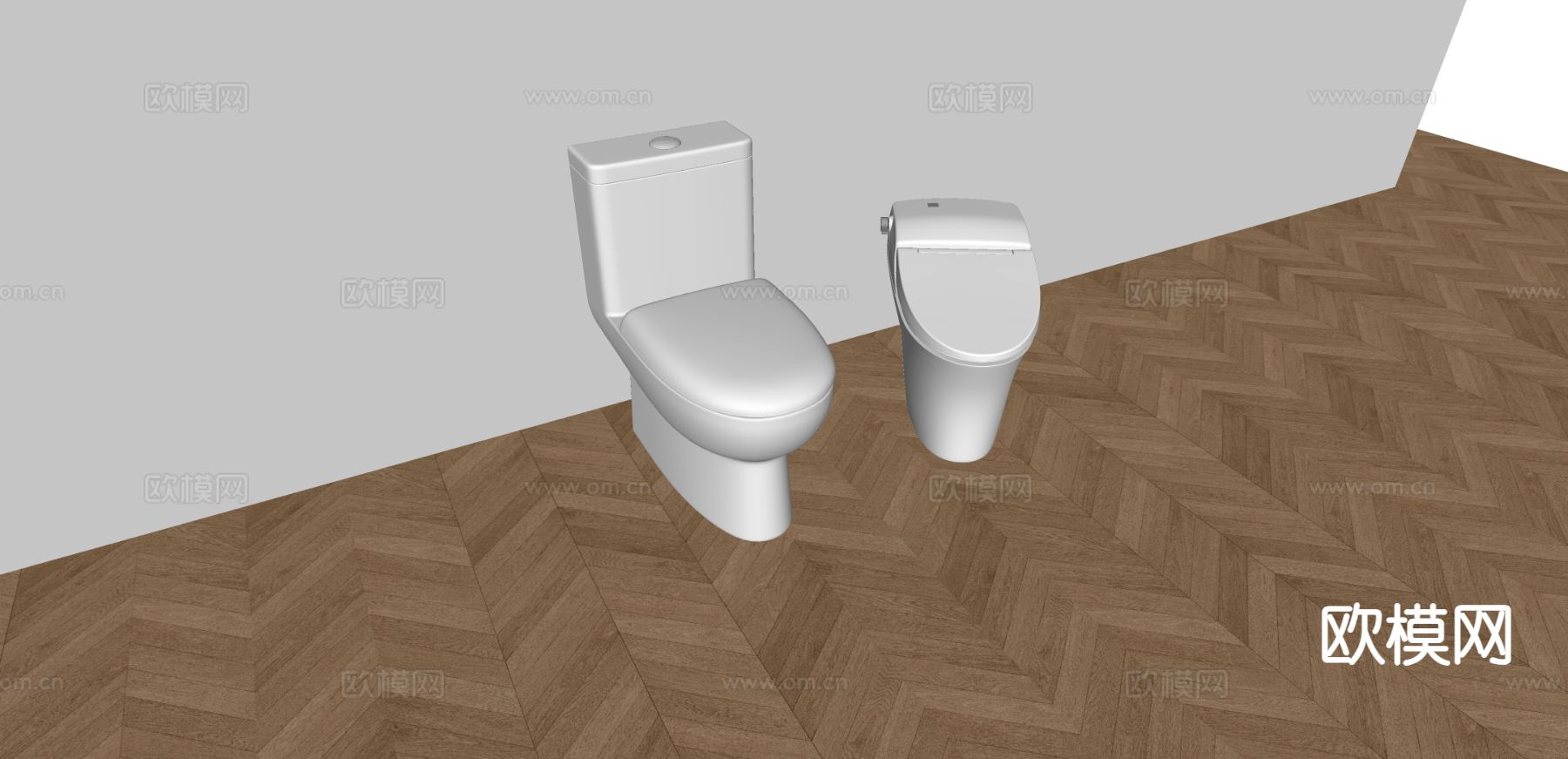 智能马桶 坐便器su模型下载（渲染图1）