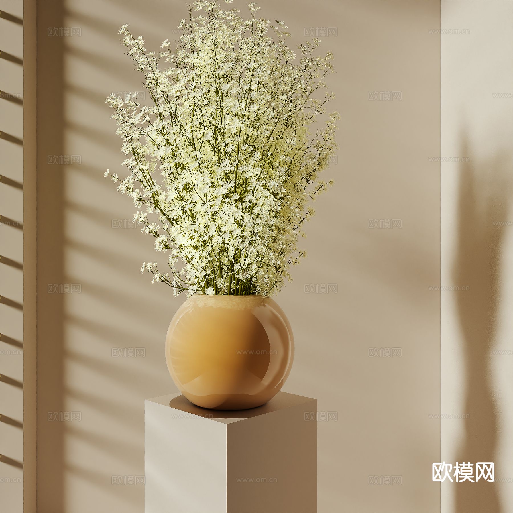 花瓶 花艺 插花 鲜花3d模型