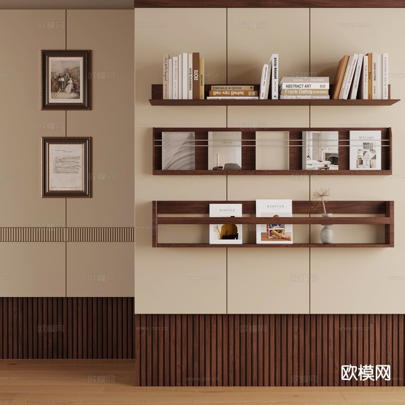中古风壁挂 吊柜su模型下载(渲染图2)