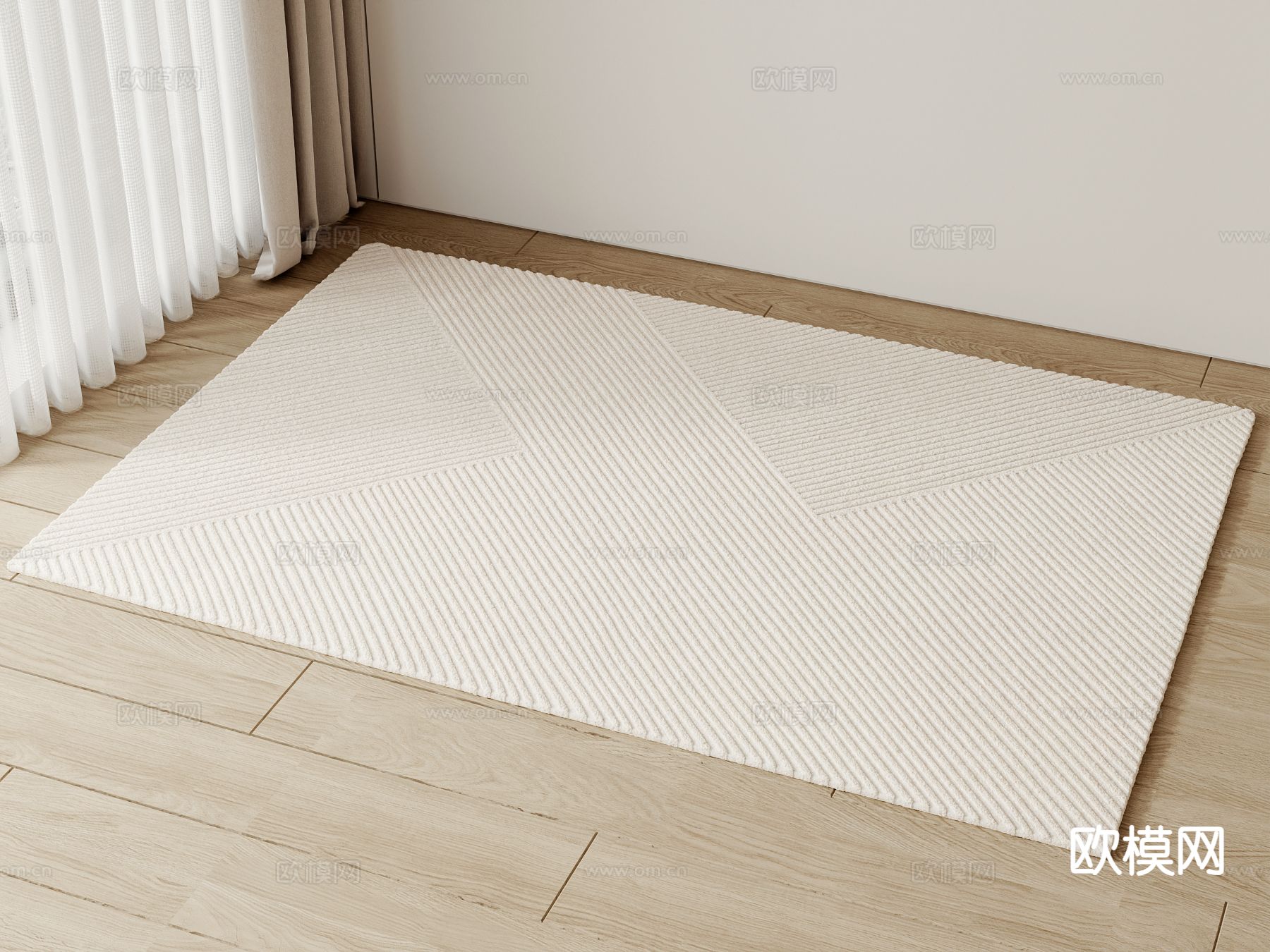 现代地毯su模型下载（渲染图2）