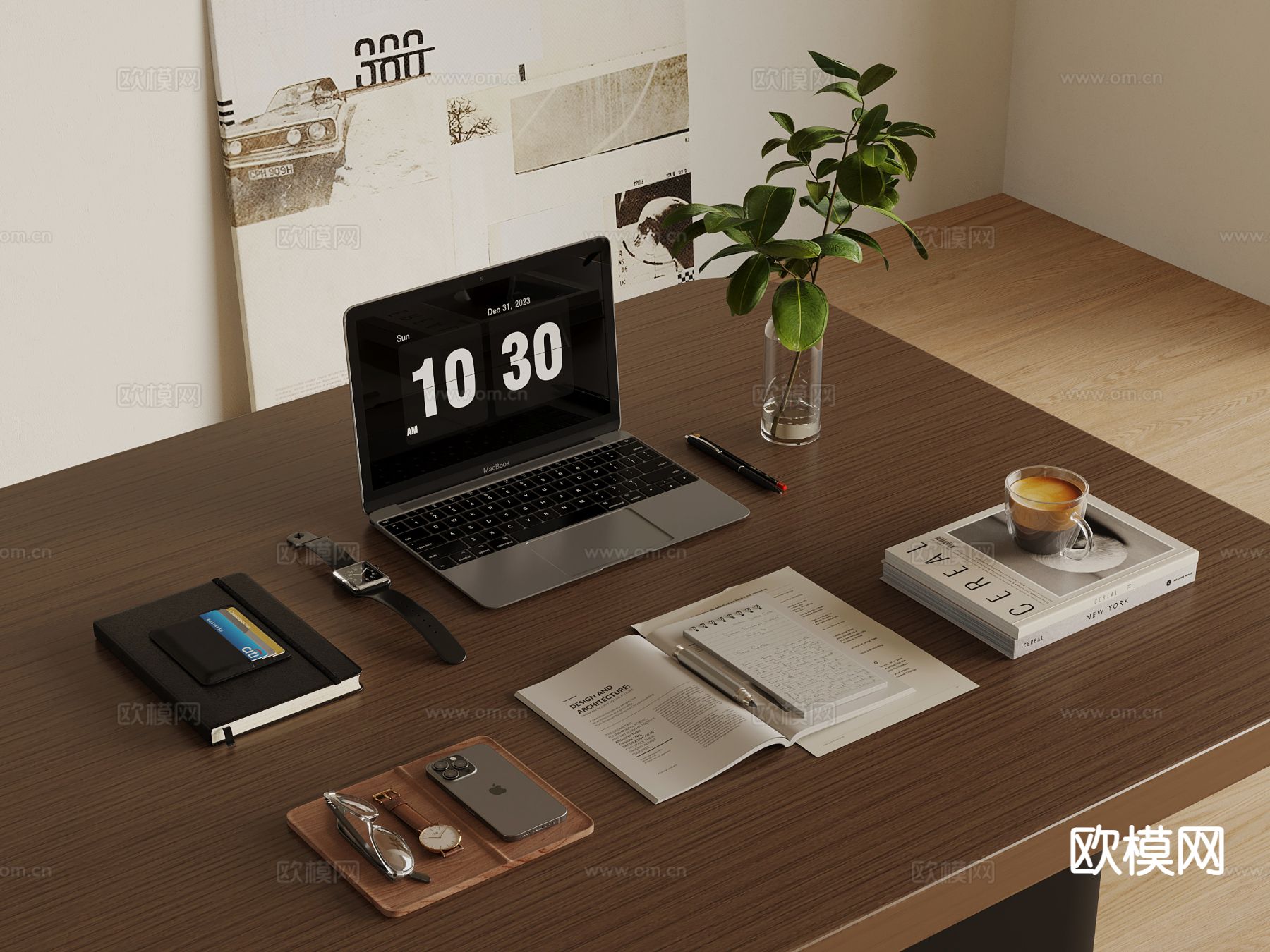 电脑 手表 书籍 手机su模型下载（渲染图2）