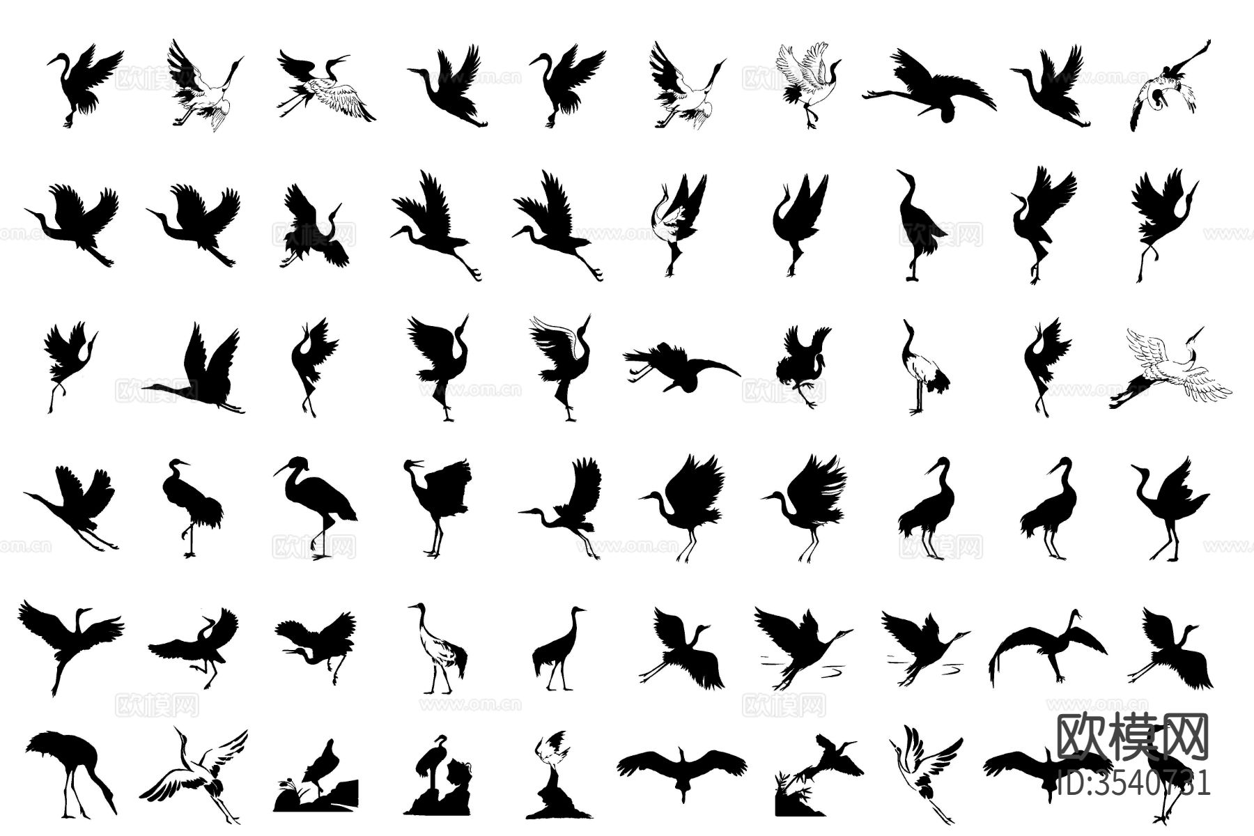 仙鹤CAD图库下载