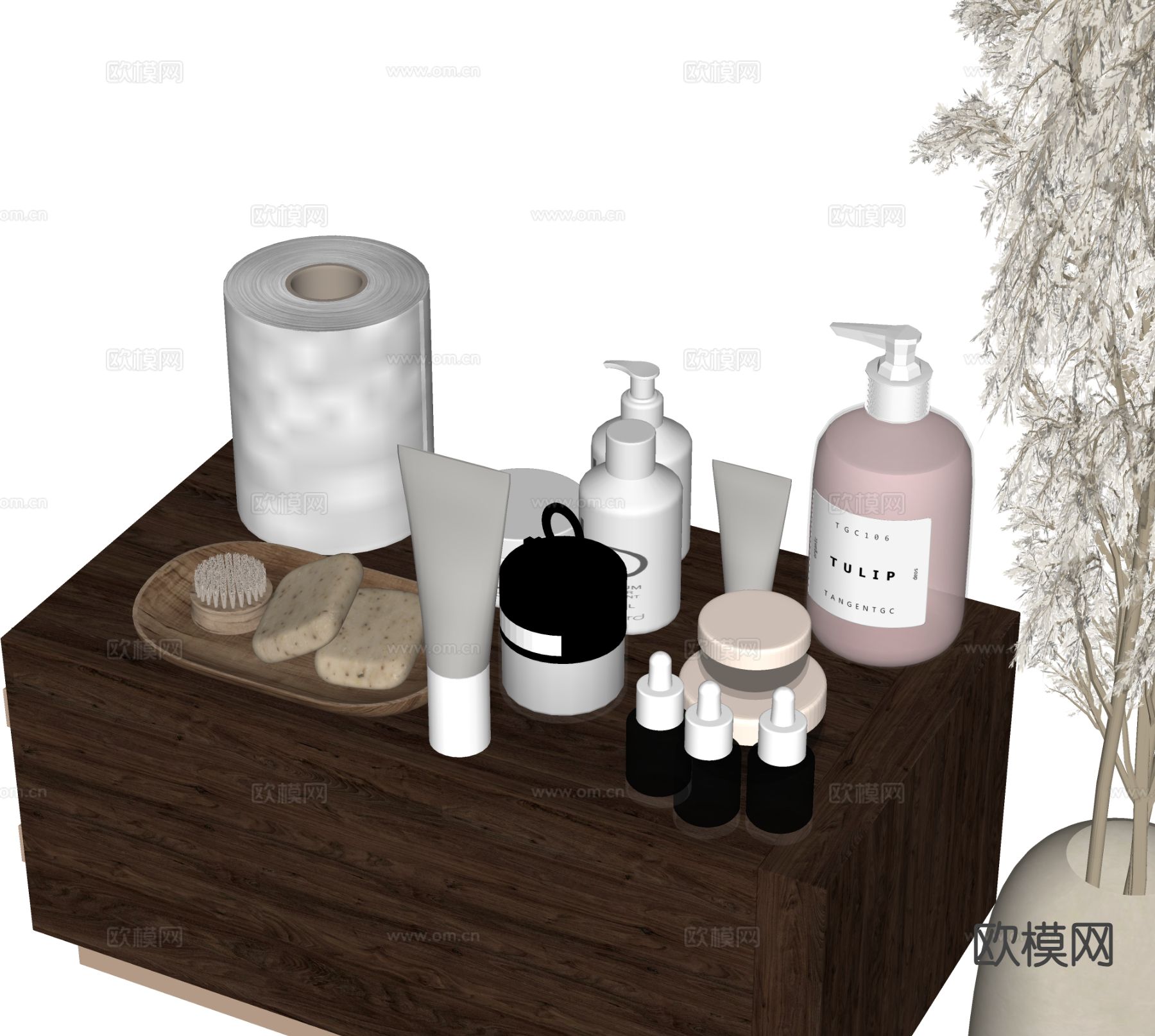 护肤品 洗护用品 卫浴用品su模型下载（渲染图1）
