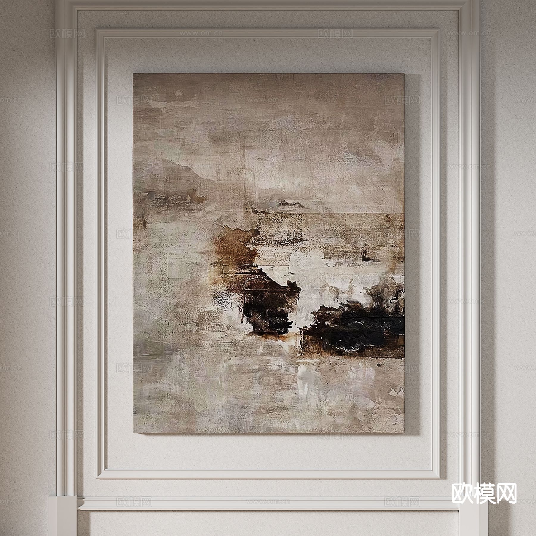 现代装饰画 艺术画 抽象画3d模型下载