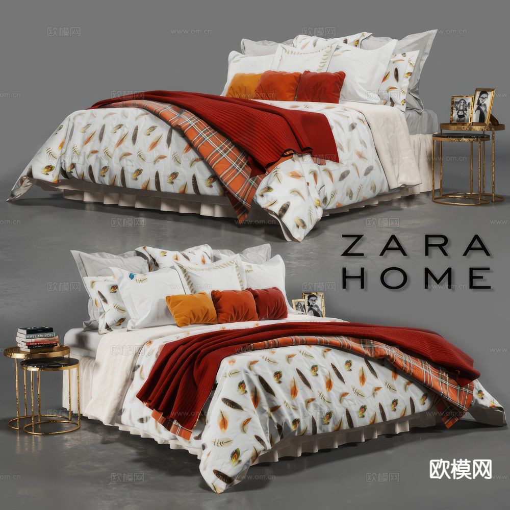 ZARA Home 双人床3d模型