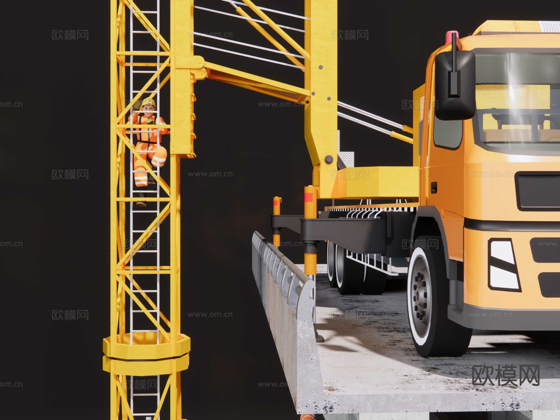 桥梁检修车su模型下载（渲染图3）