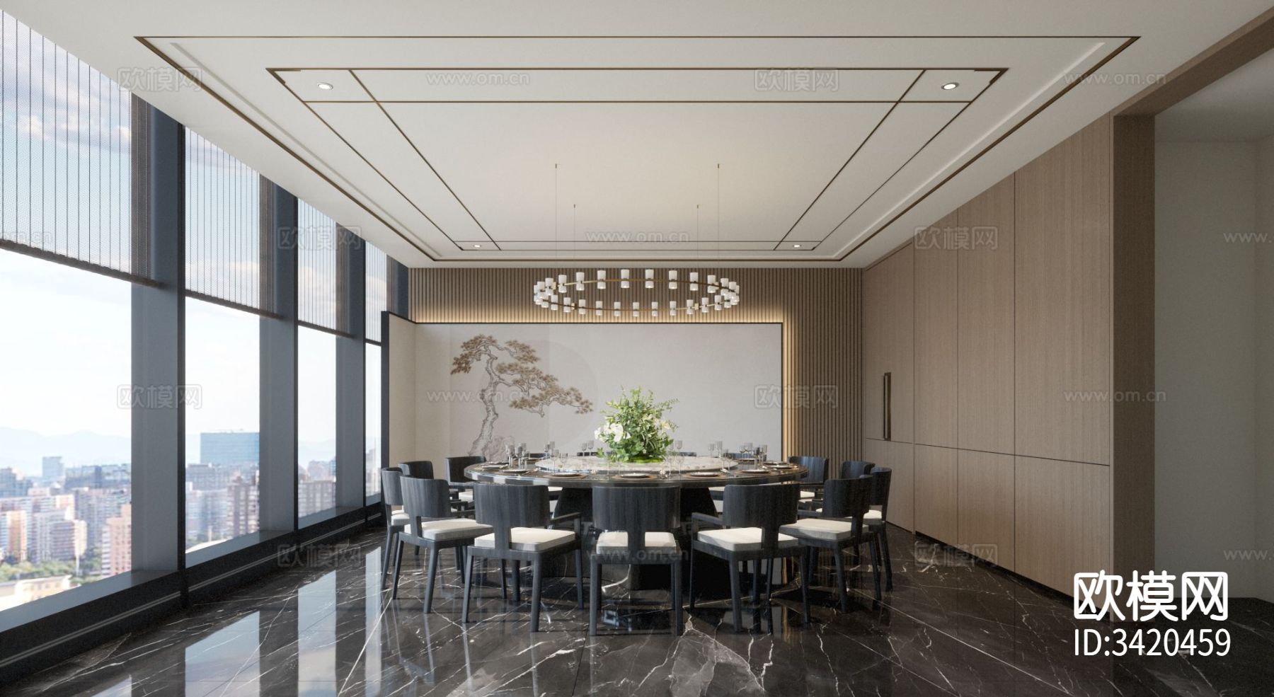 高级办公会所装修效果图下载（渲染图4）