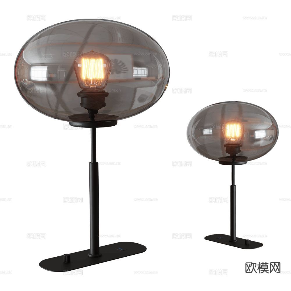 Fora Form 现代玻璃台灯3d模型下载
