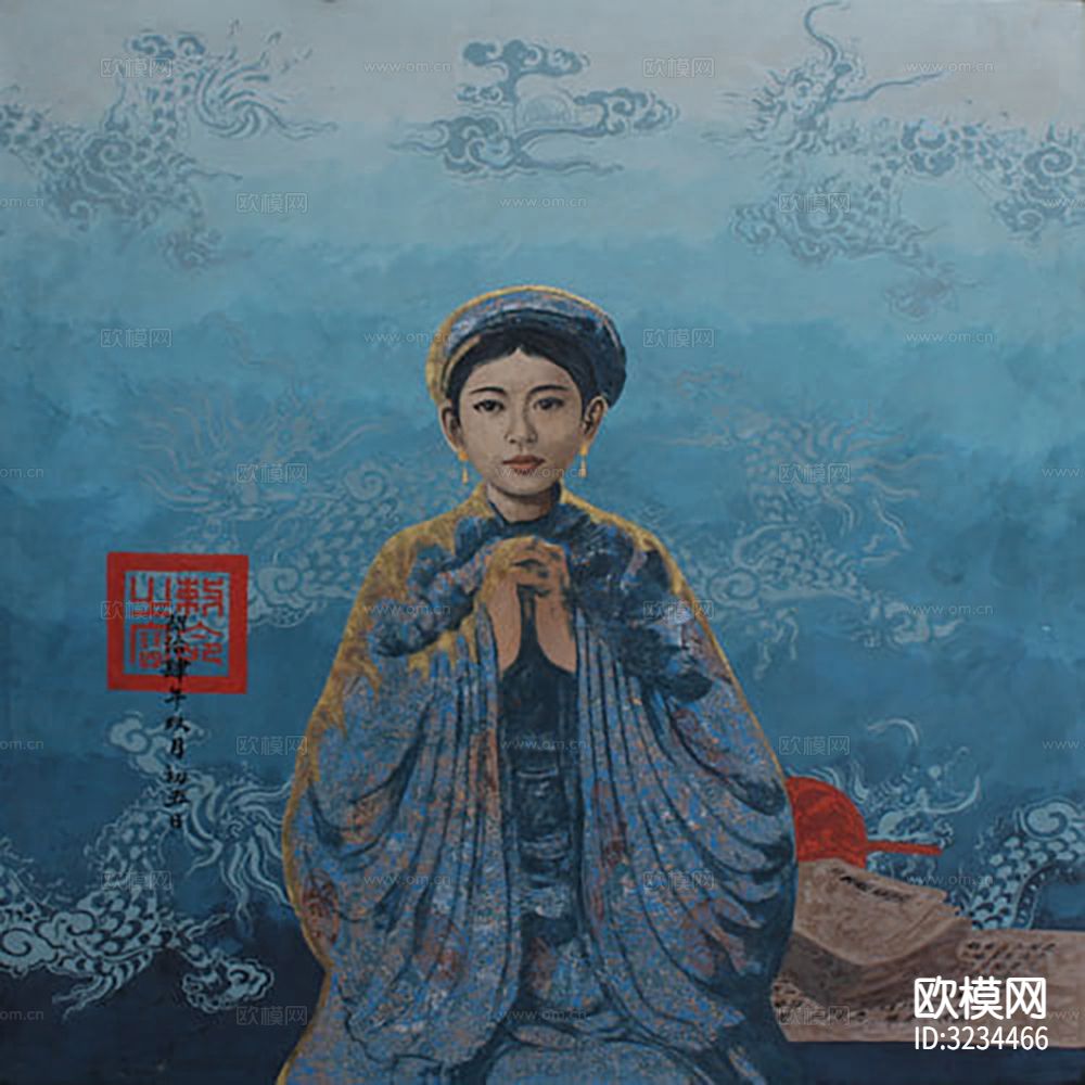 中式装饰画挂画贴图下载