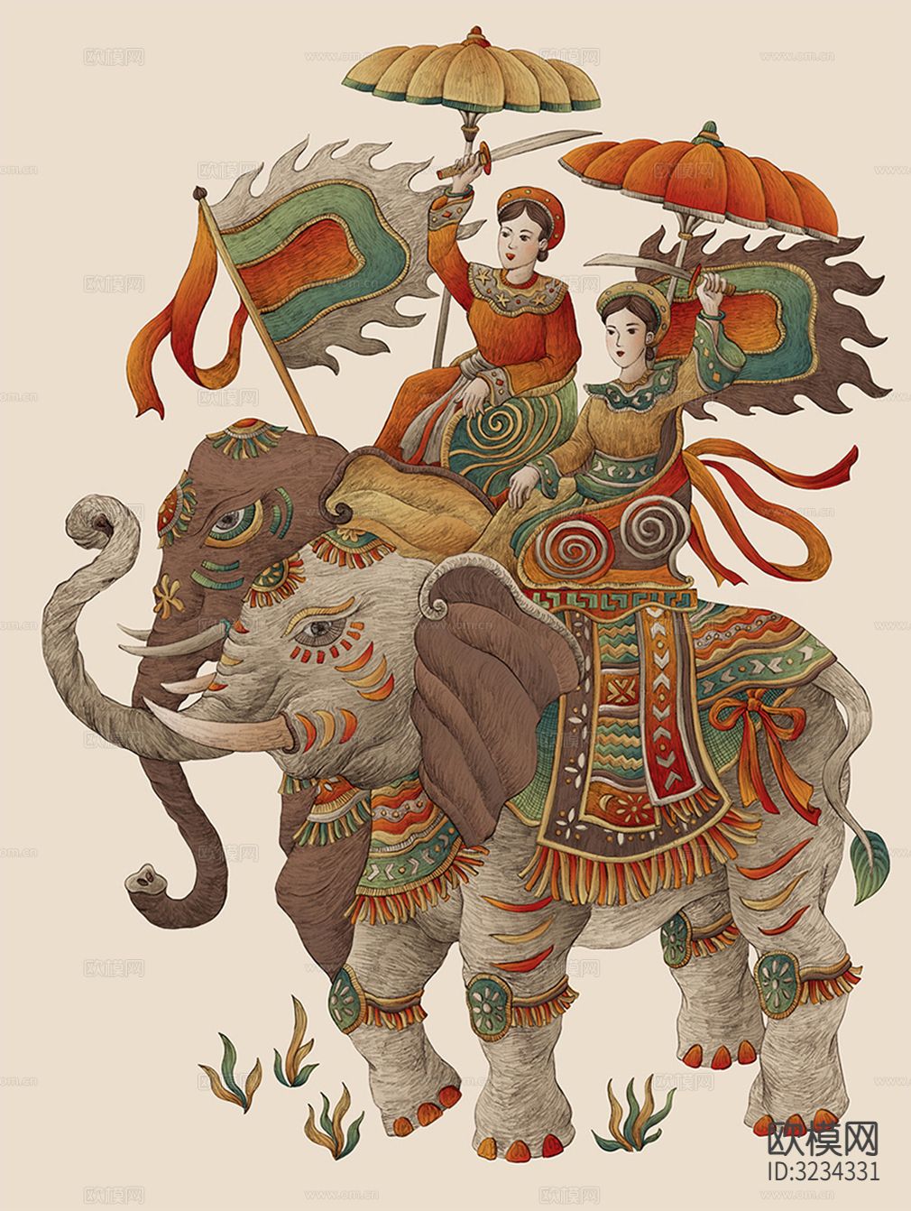 中式装饰画挂画贴图下载