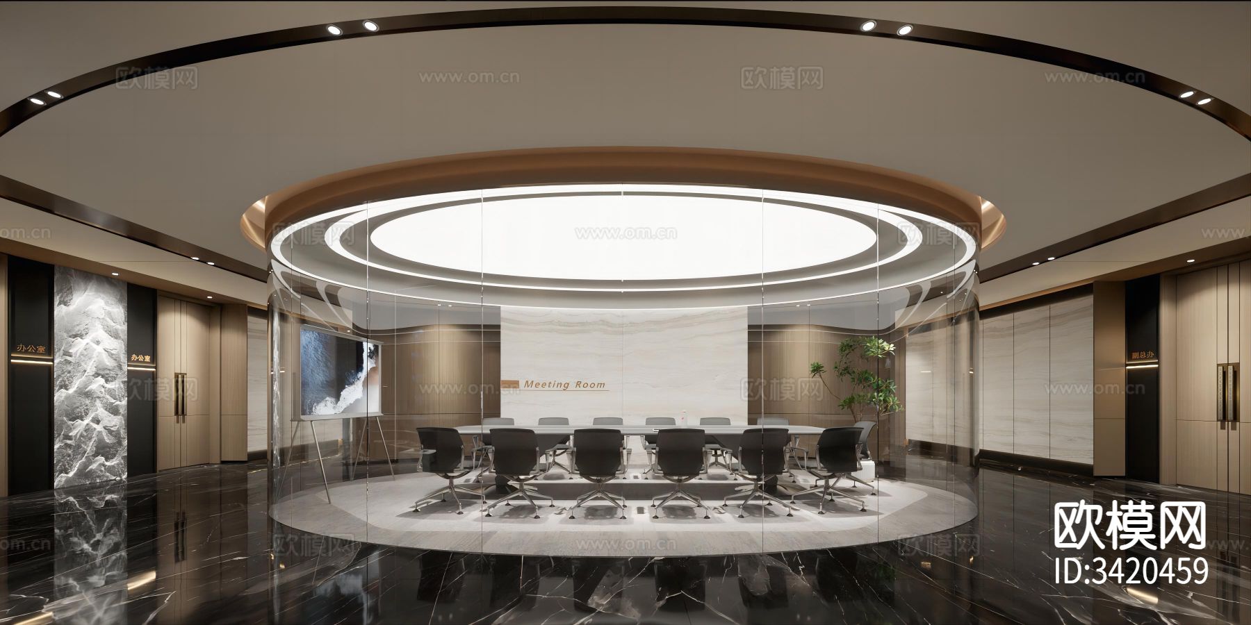 高级办公会所装修效果图下载（渲染图8）