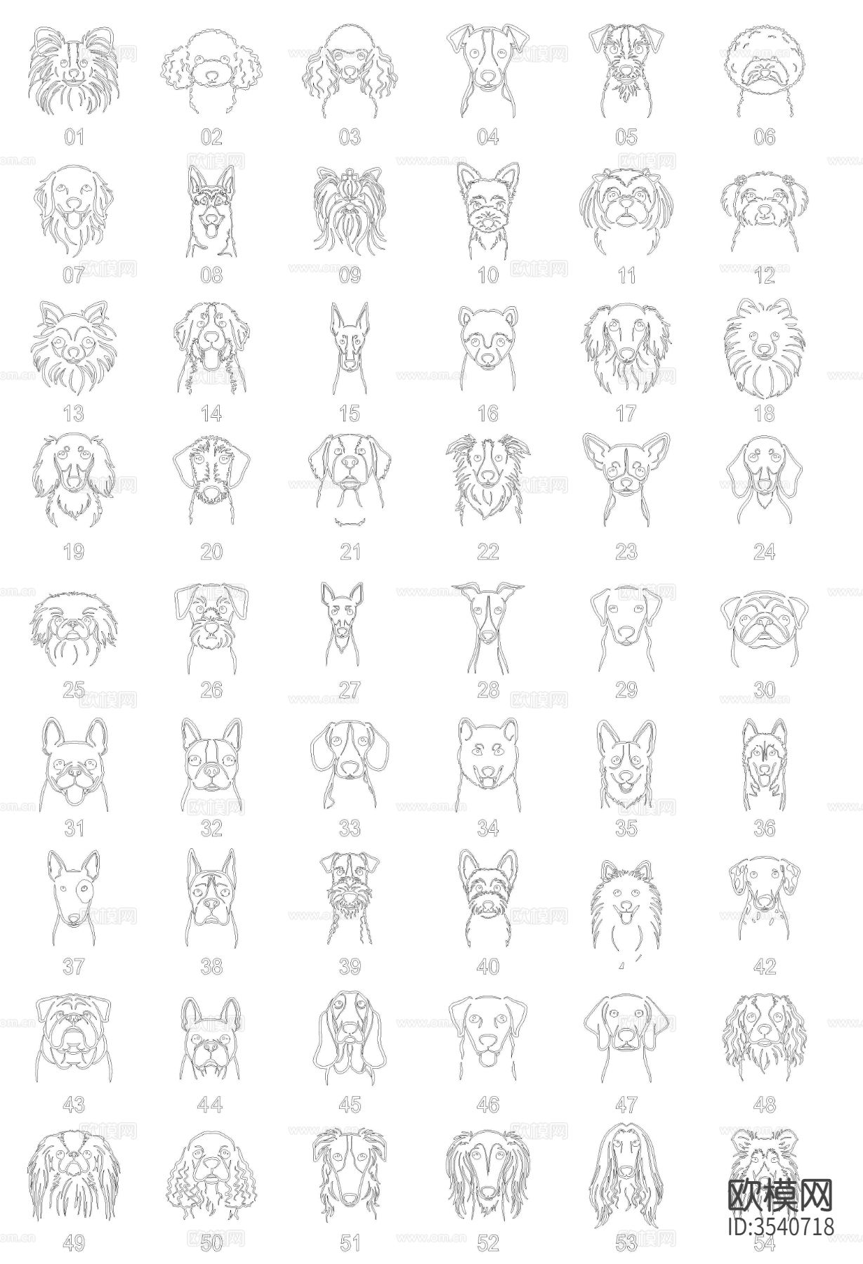 各种狗狗CAD图库下载（渲染图2）