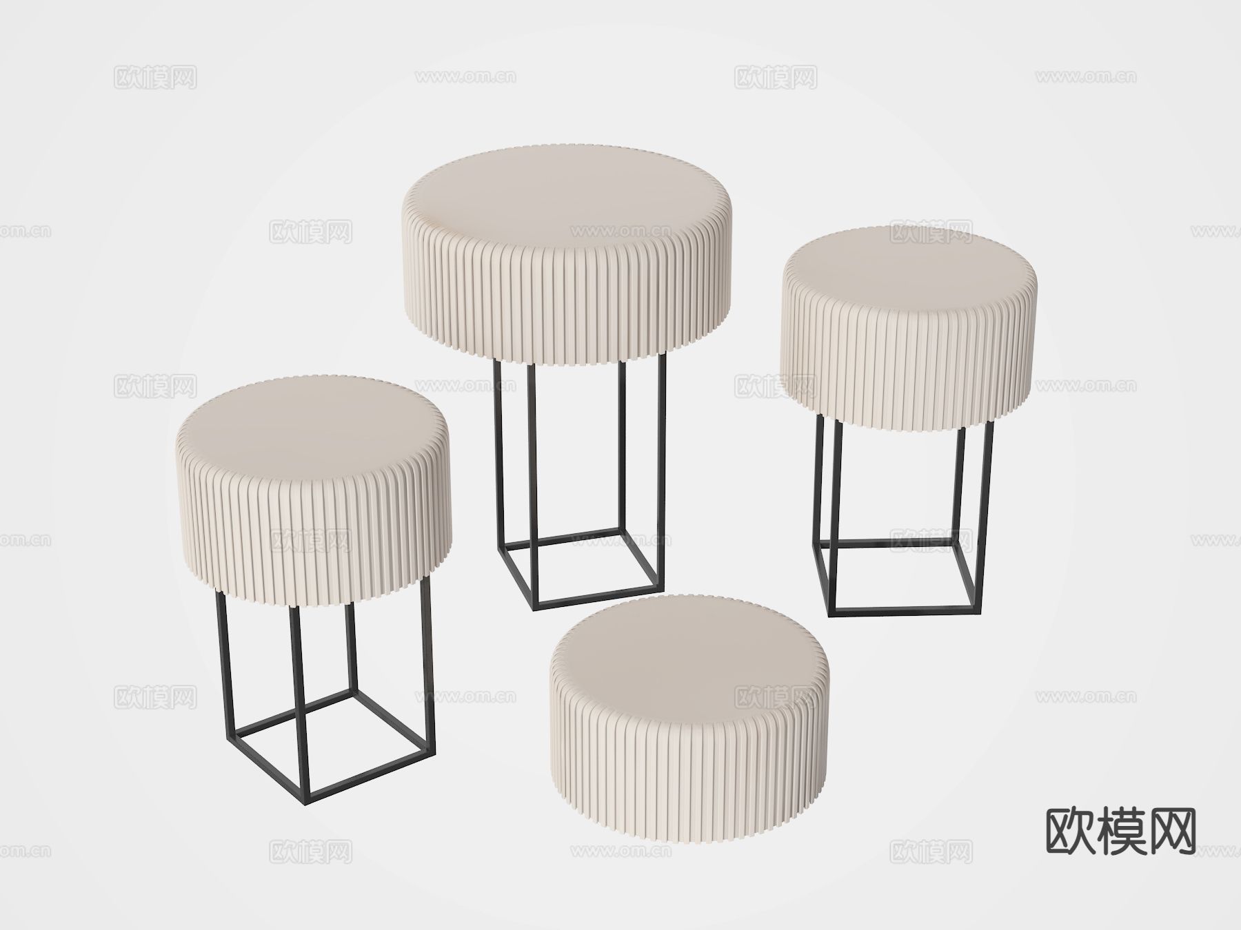 现代圆凳 圆台su模型下载（渲染图2）