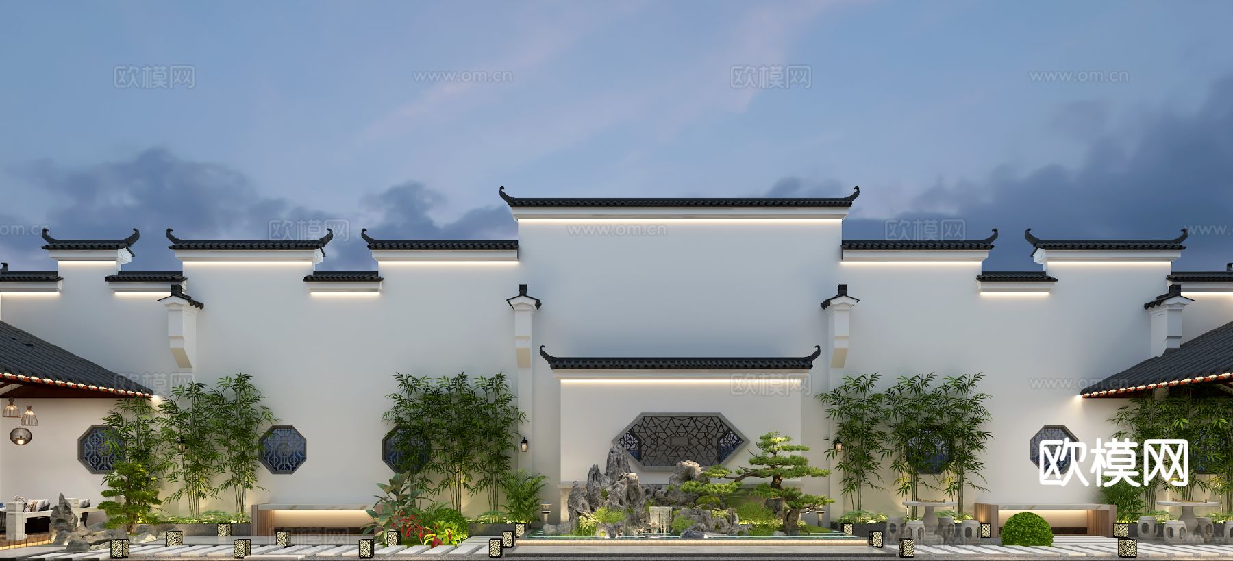 中式古建庭院3d模型