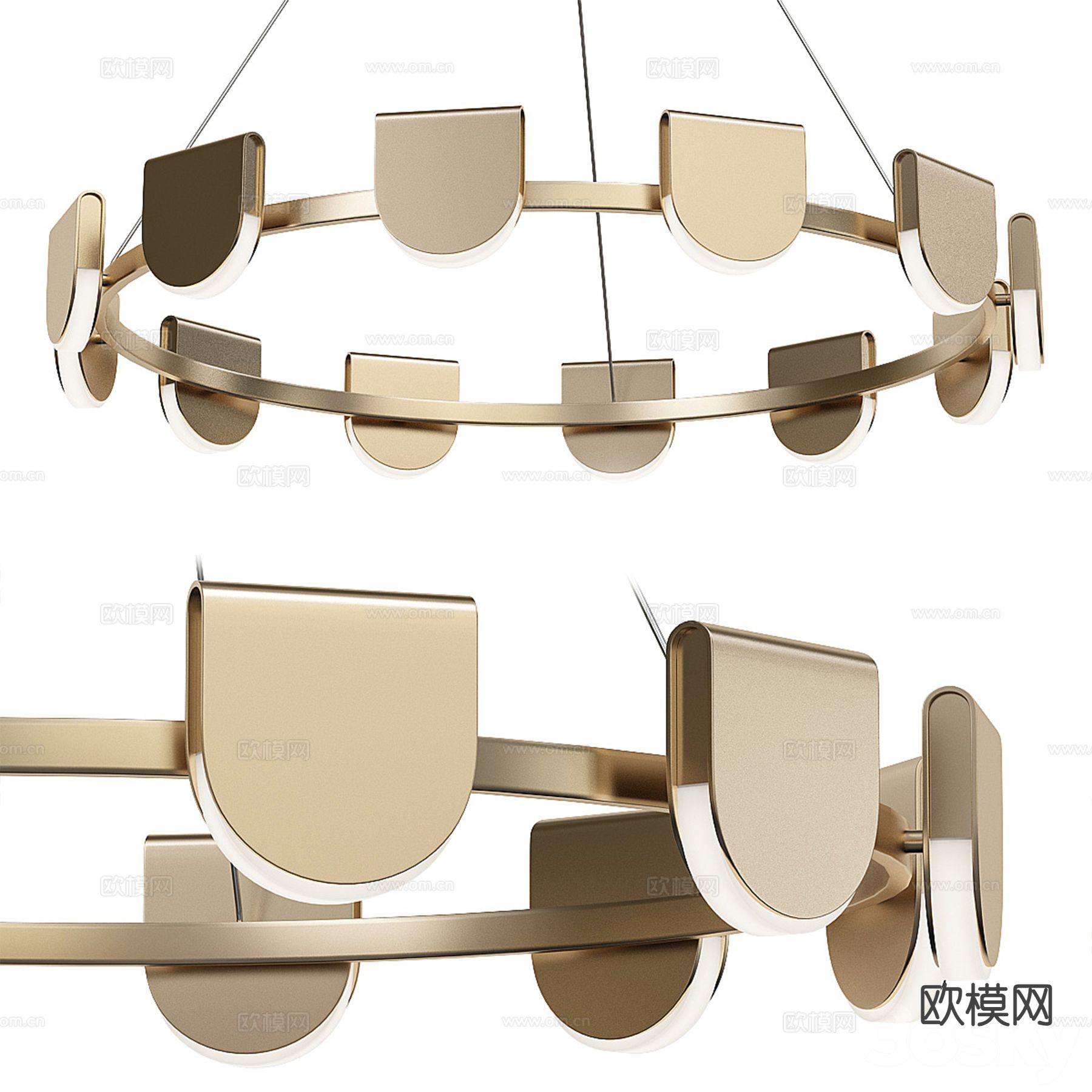 轻奢吊灯 圆环吊灯3d模型