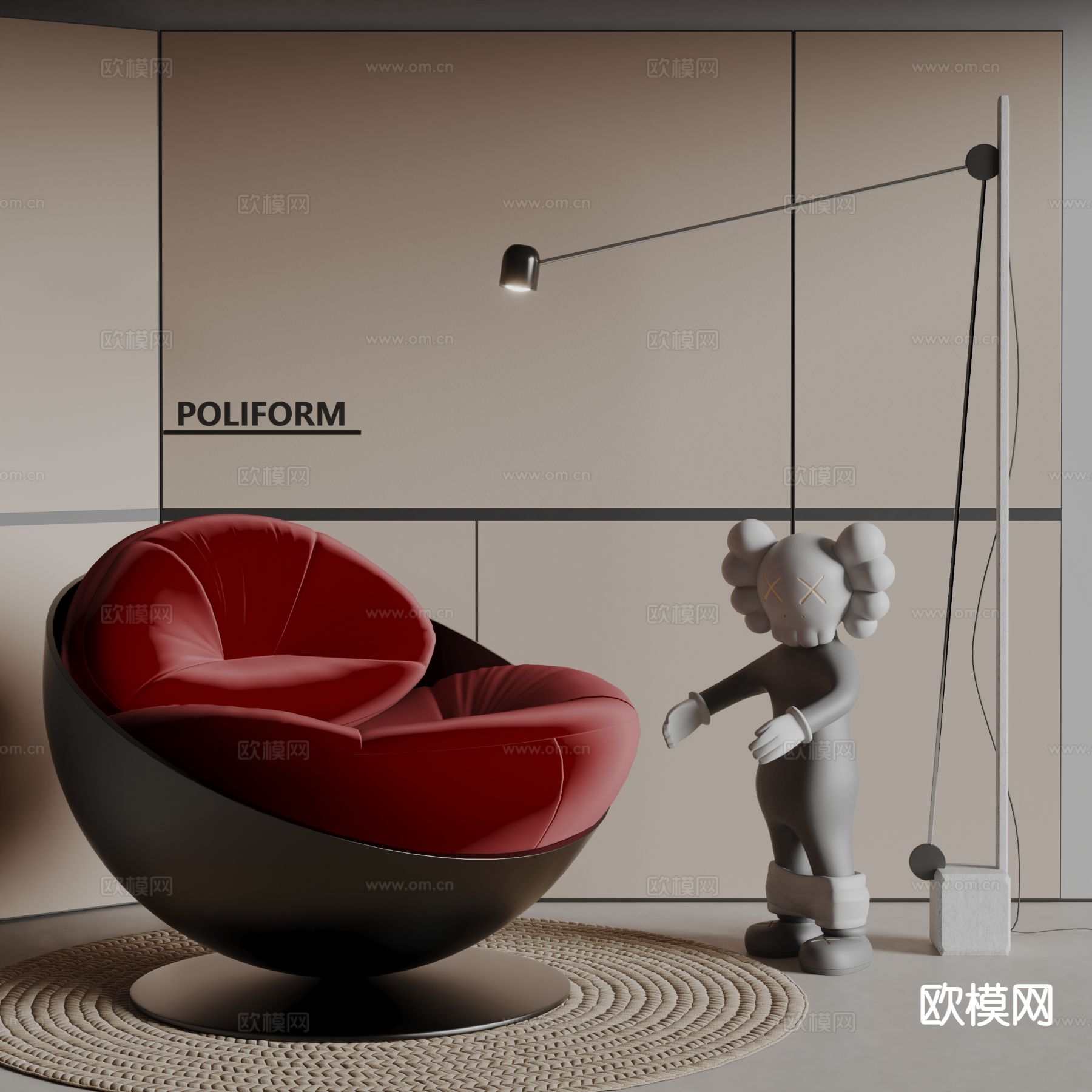 Diemme现代单人沙发3d模型下载