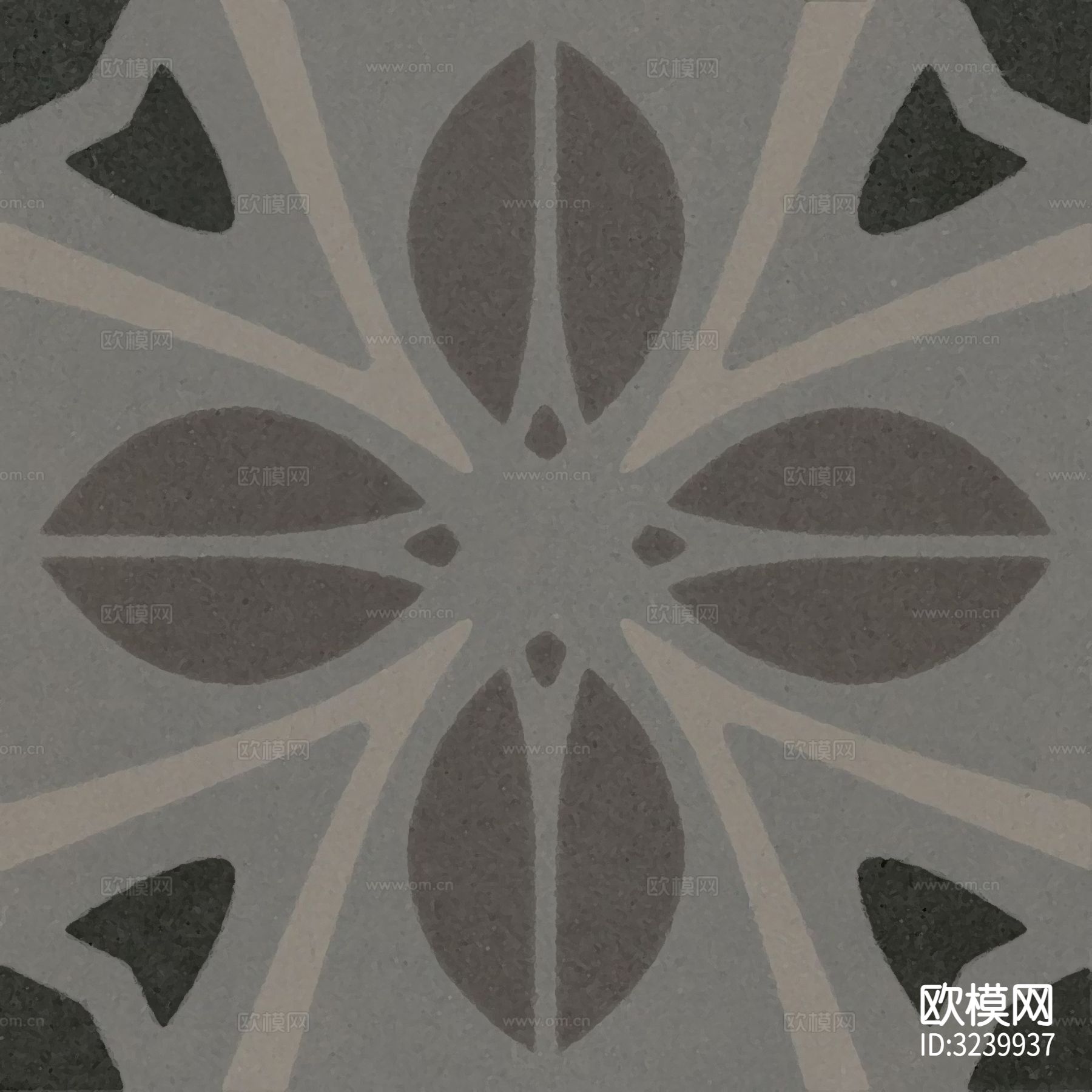 黑色现代简约花砖贴图下载