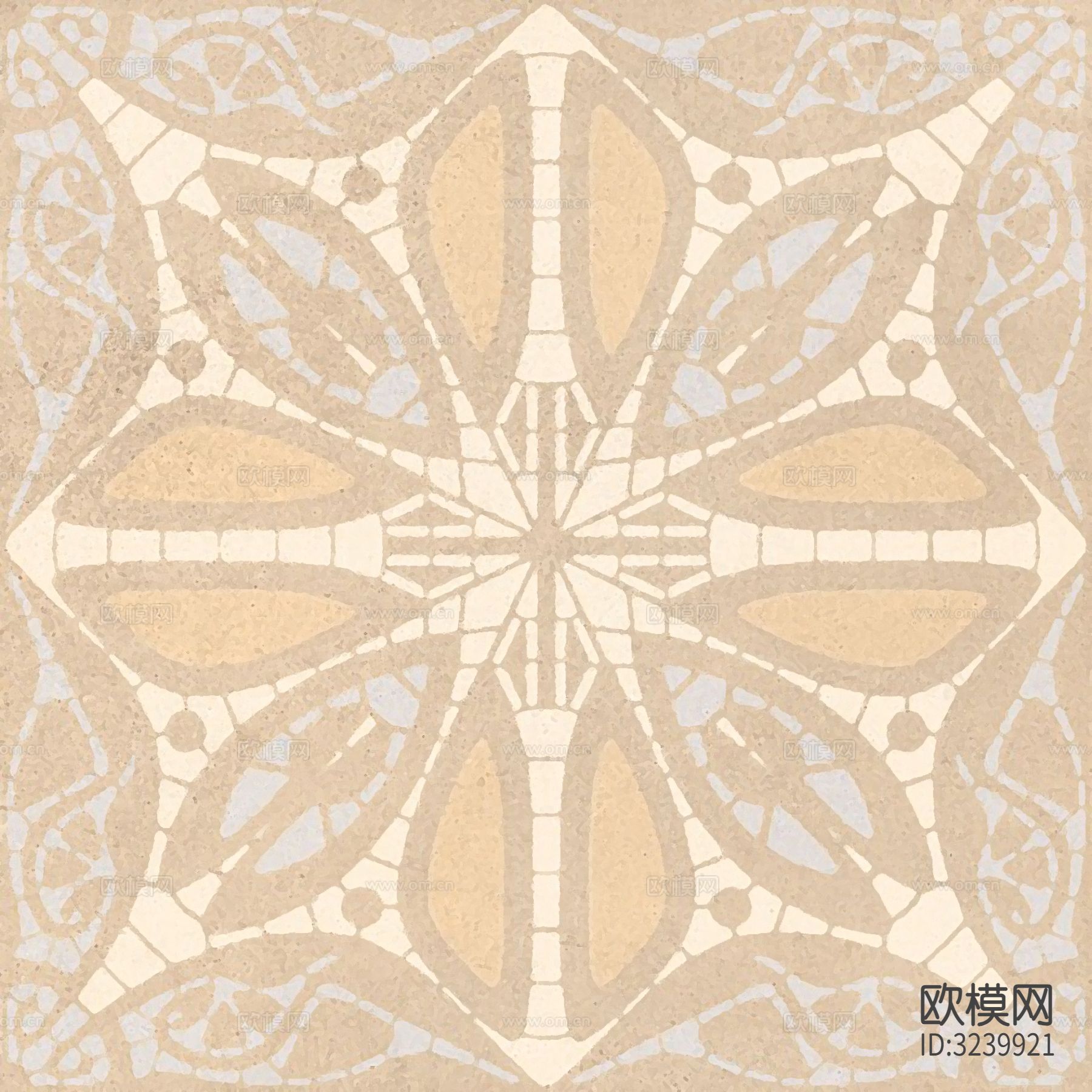 米色现代简约花砖贴图下载