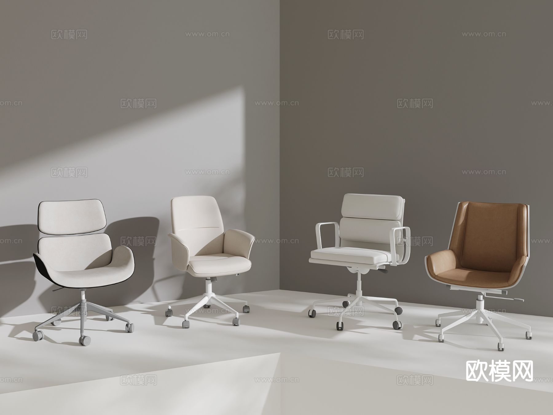 现代办公椅 写字椅 转椅su模型下载（渲染图2）