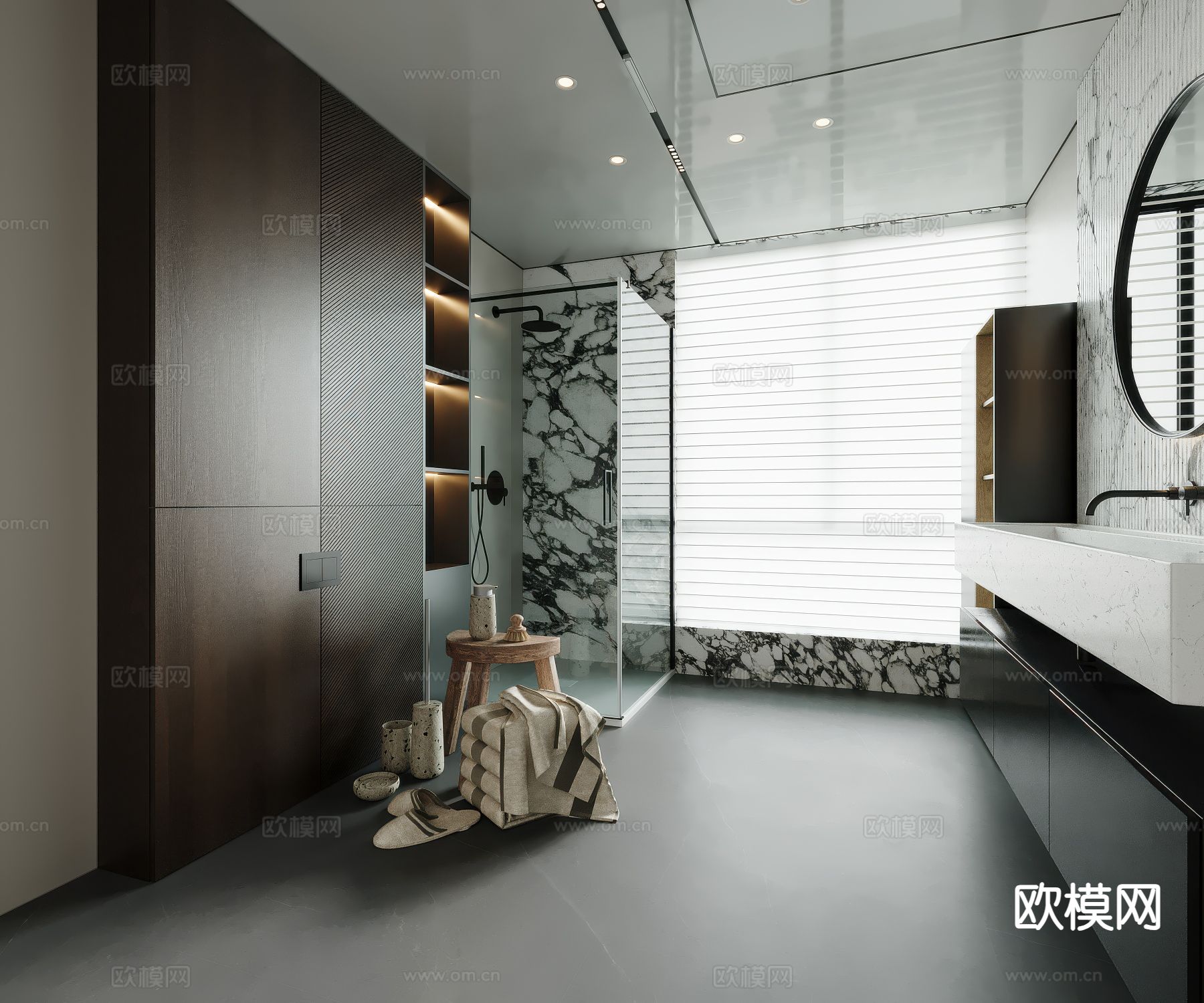 现代卫生间 浴室su模型下载（渲染图2）
