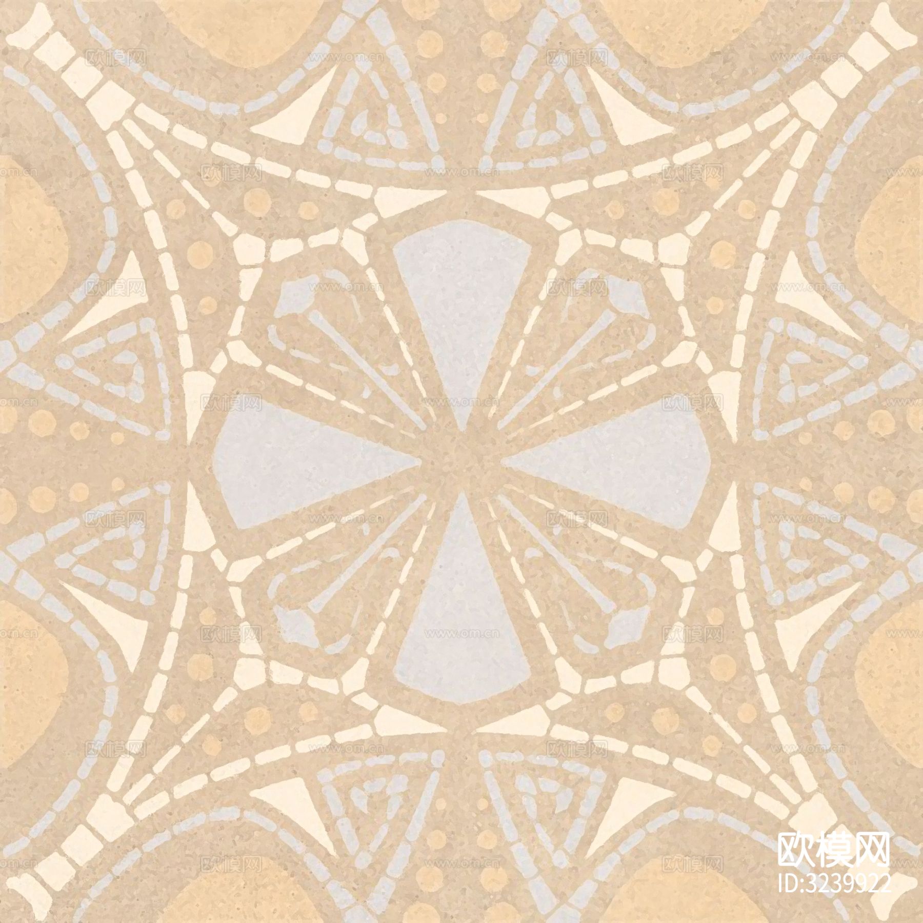 米色现代简约花砖贴图下载
