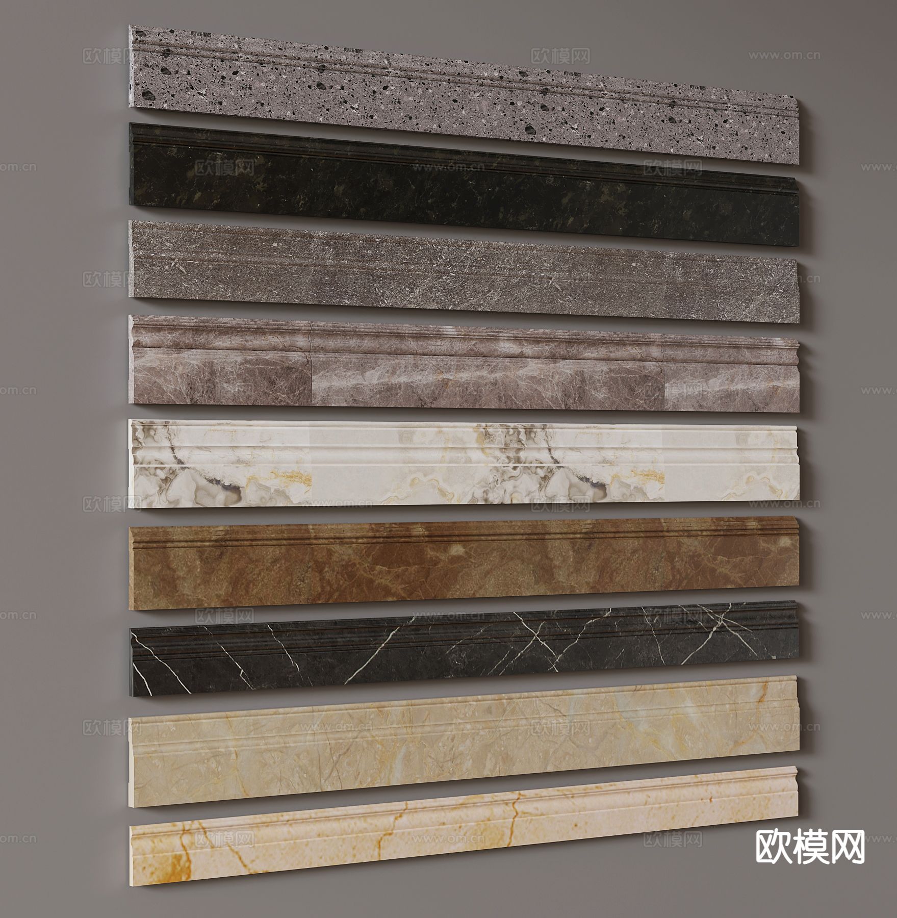 大理石线条 地脚线 踢脚线su模型下载（渲染图2）