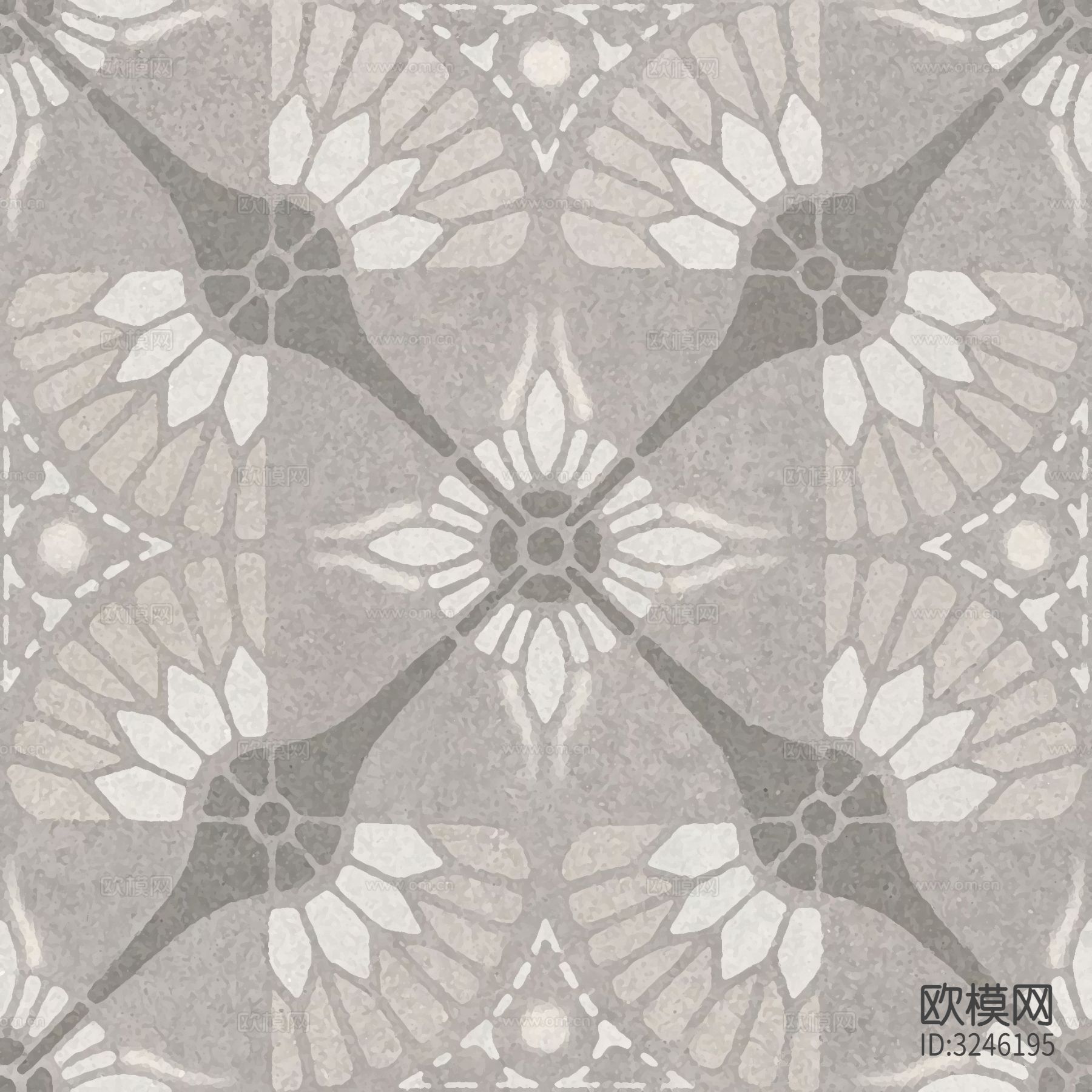 灰色现代简约花砖贴图下载