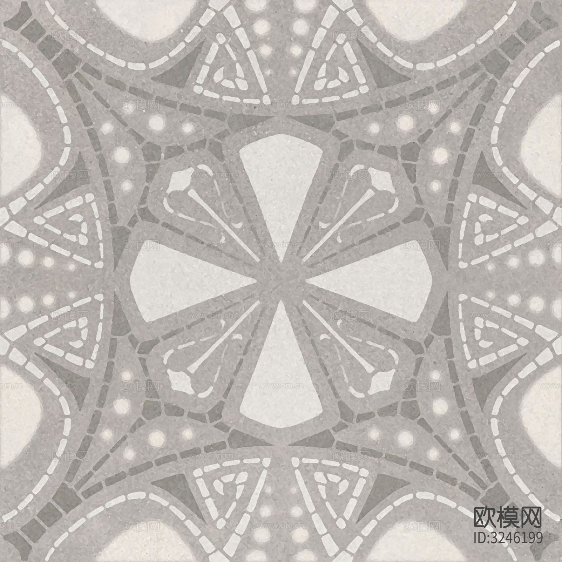 灰色现代简约花砖贴图下载