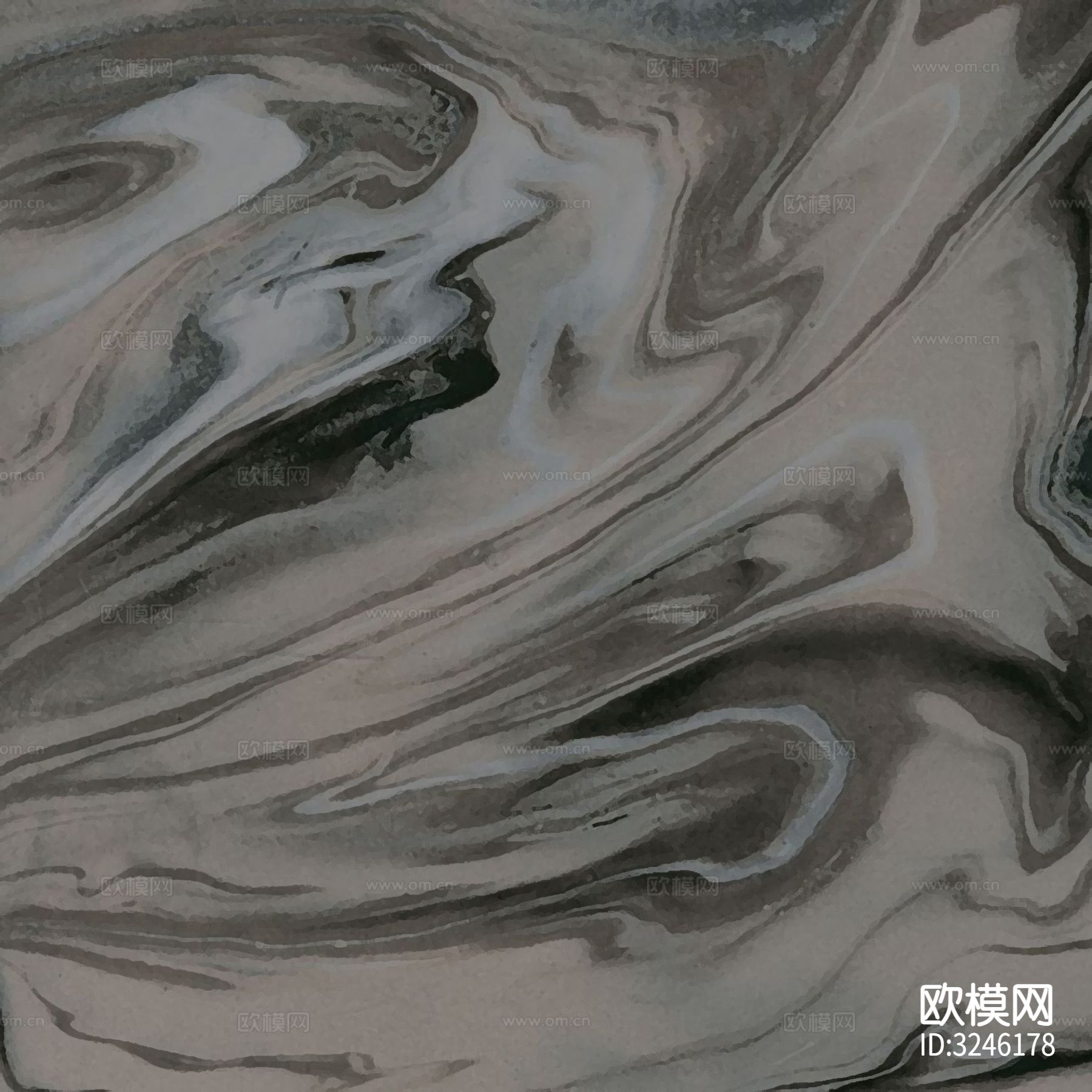 黑色现代简约花砖贴图下载（渲染图1）