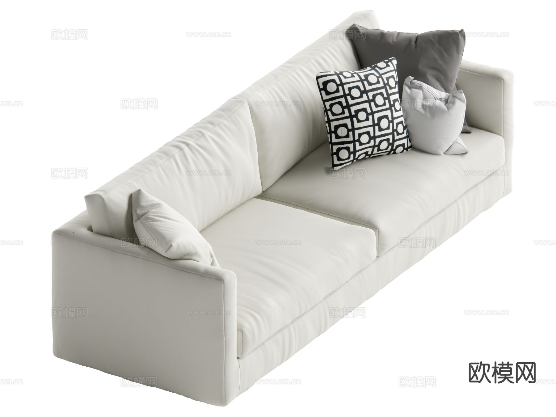 现代双人沙发su模型下载（渲染图2）