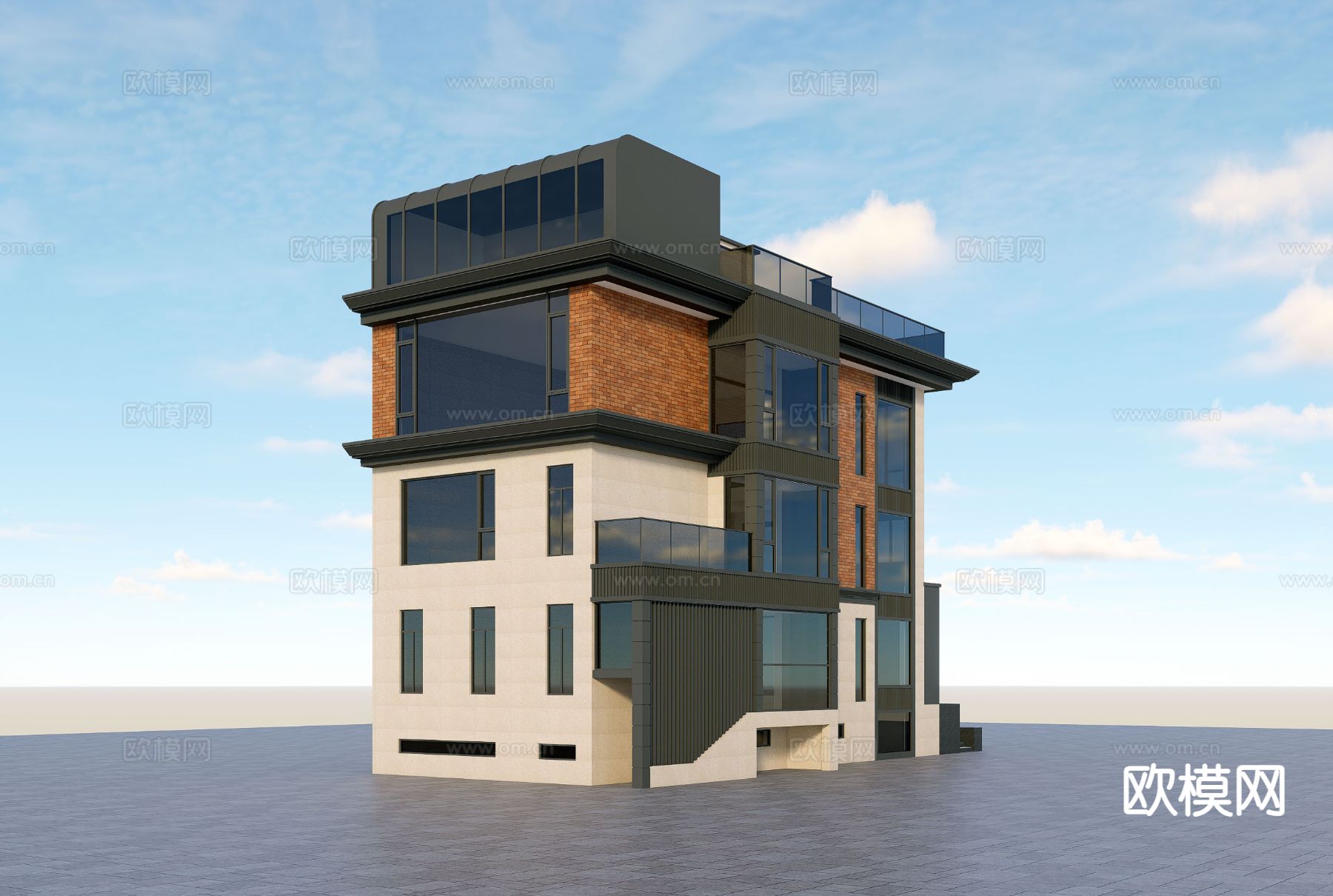 独栋别墅外观su模型