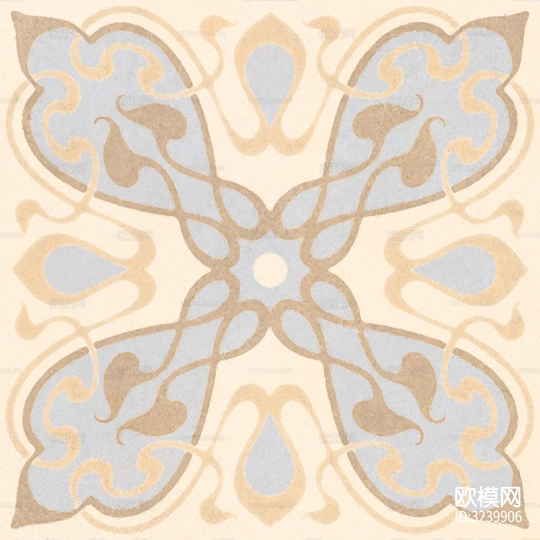 米色现代简约花砖贴图下载