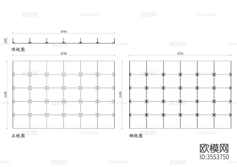 幕墻cad立面圖下載